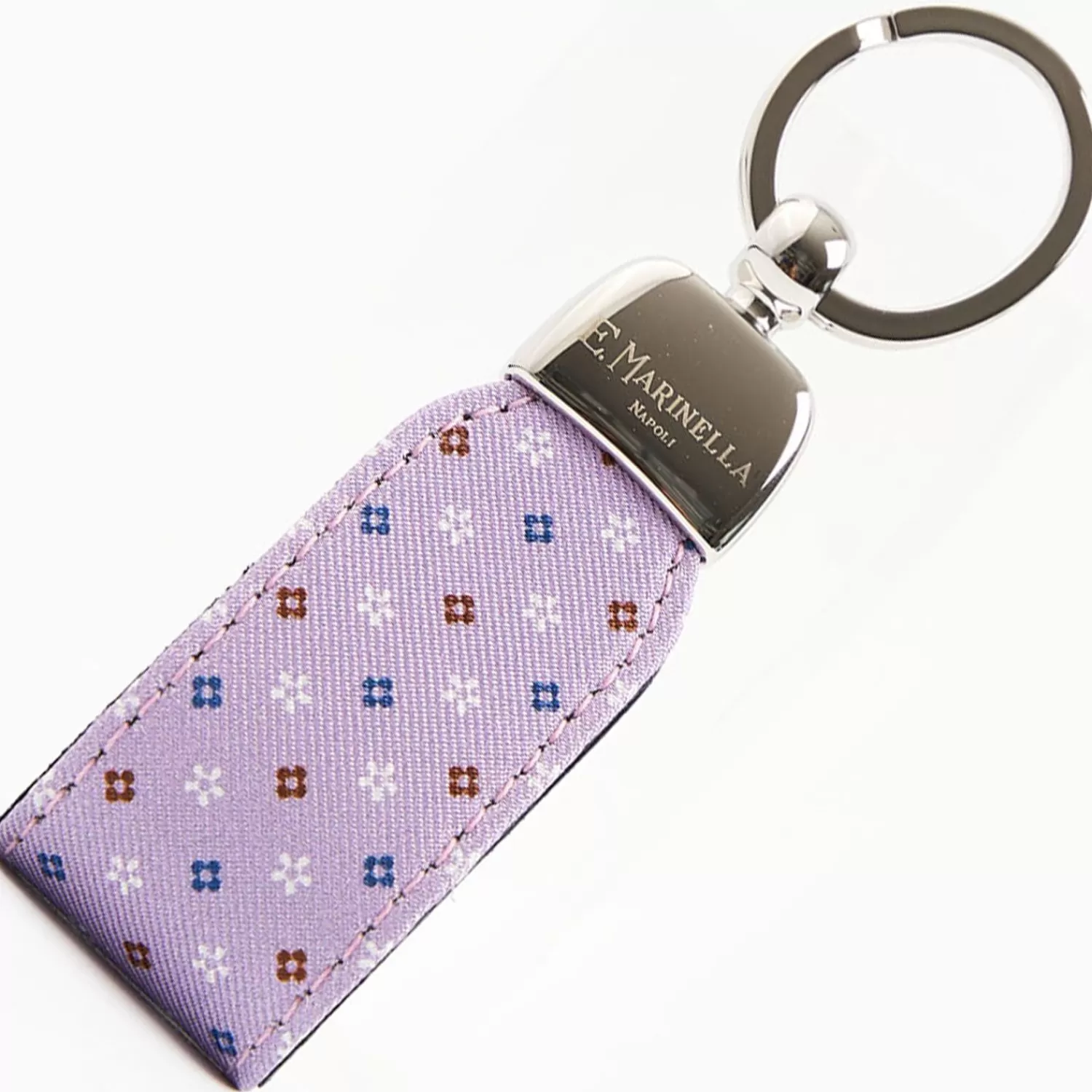 Lilac Keyfob In Silk And Leather>E.Marinella Clearance
