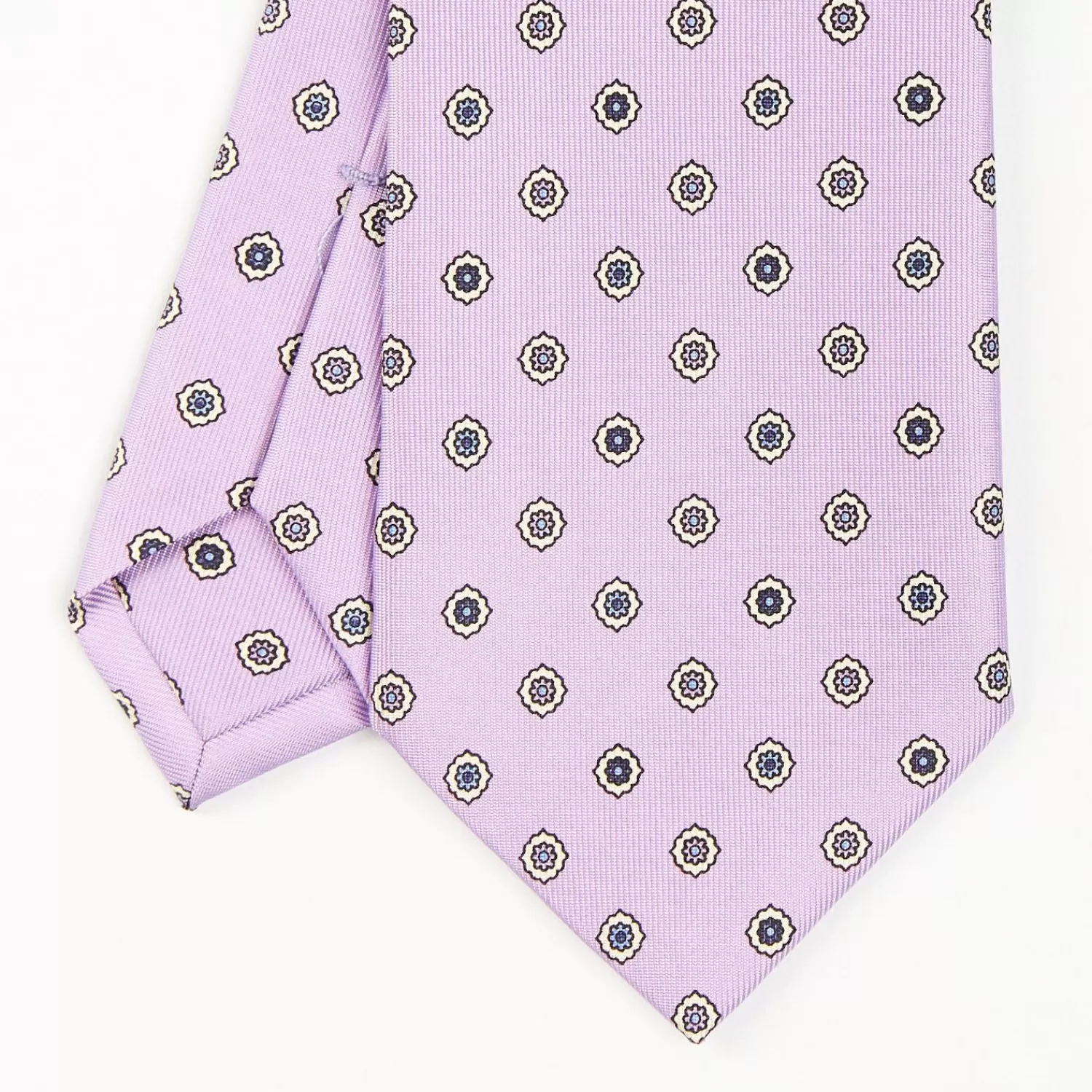 Lilac Sartorial Classic Silk Tie - Large Flower Pattern>E.Marinella Fashion
