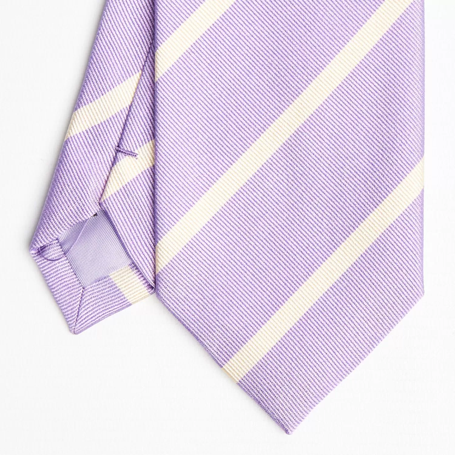 Lilac Sartorial Striped Silk Tie>E.Marinella Clearance
