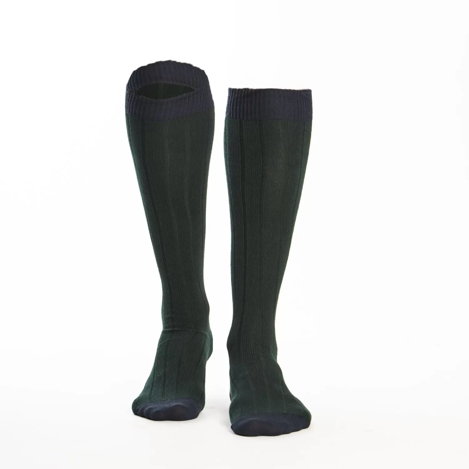 Long Bicolor Green And Blue Cotton Socks - Solid Color>E.Marinella Cheap