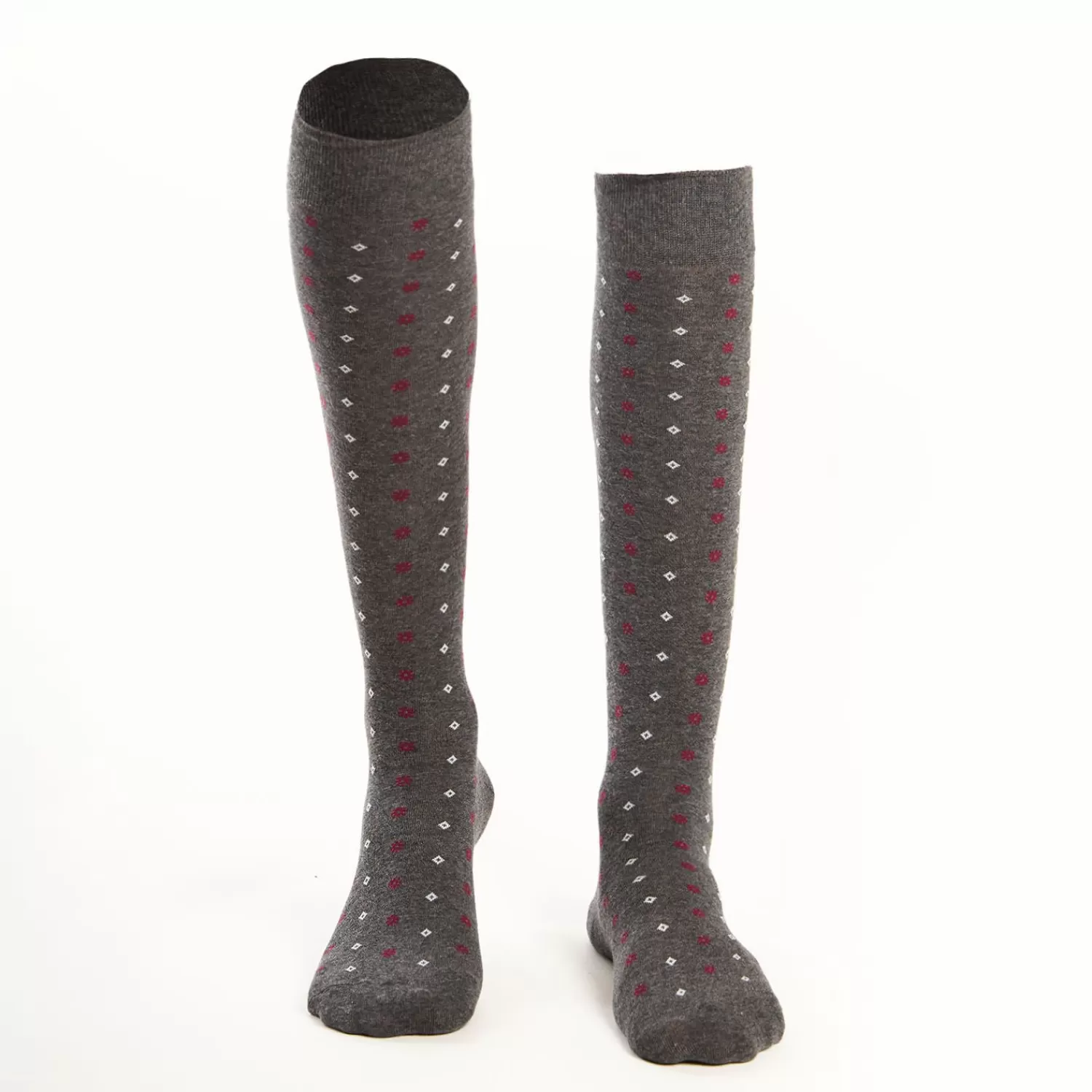 Long Grey Cotton Socks Small Flower Pattern>E.Marinella Sale