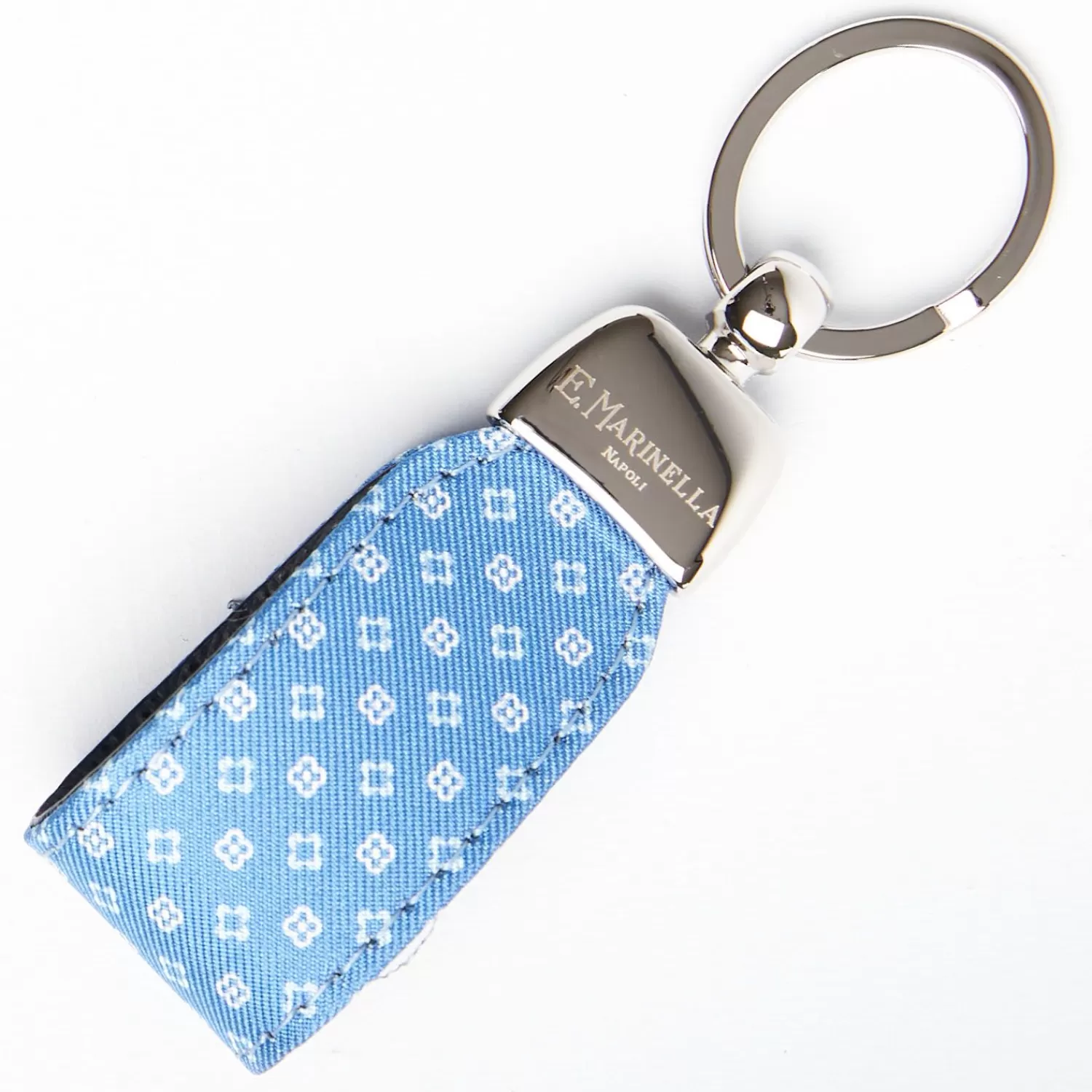 Mid Blue Keyfob In Silk And Leather>E.Marinella Cheap