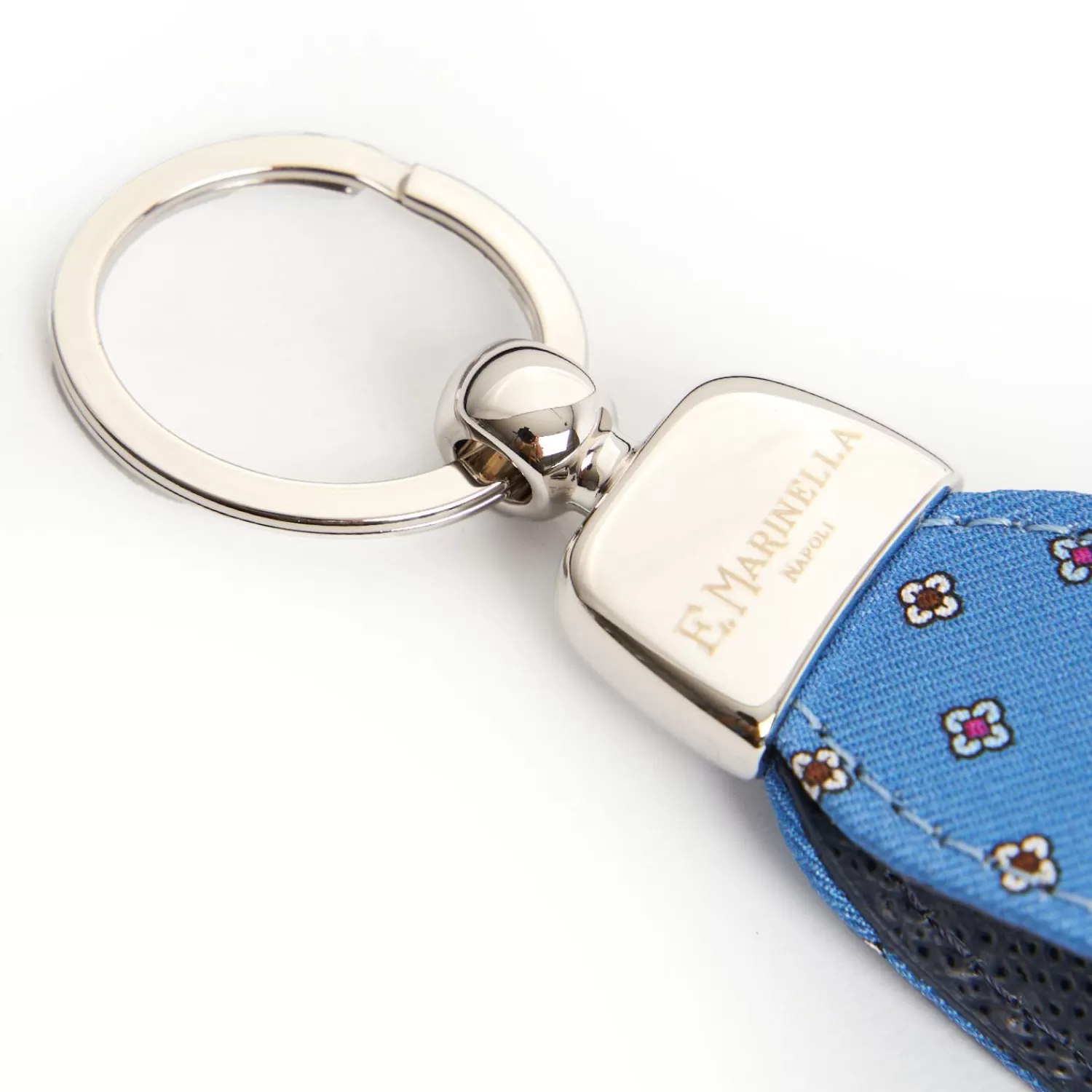 Mid Blue Keyfob In Silk And Leather>E.Marinella Hot