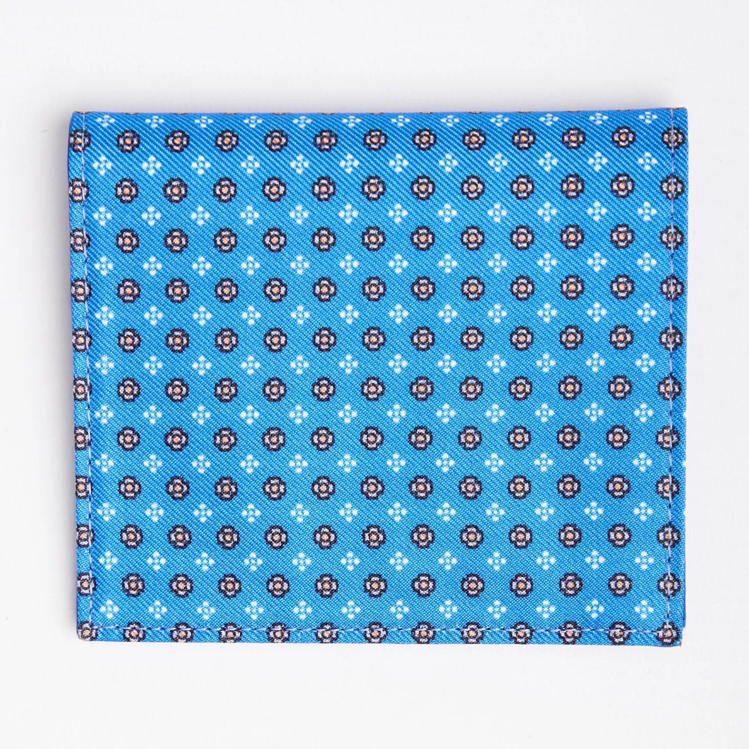 Mid Blue Small Wallet In Silk And Leather>E.Marinella New