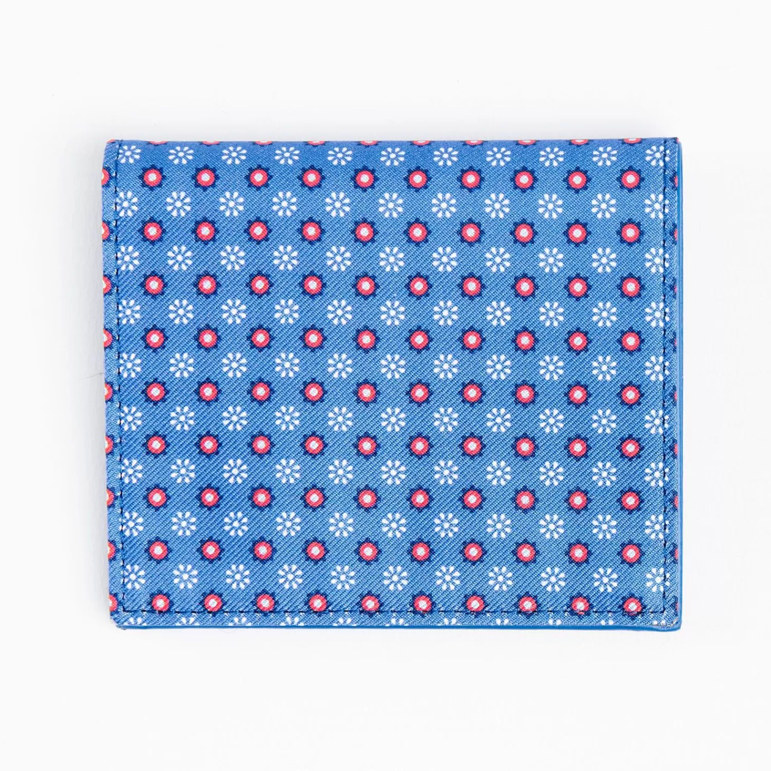 Mid Blue Small Wallet In Silk And Leather>E.Marinella Outlet
