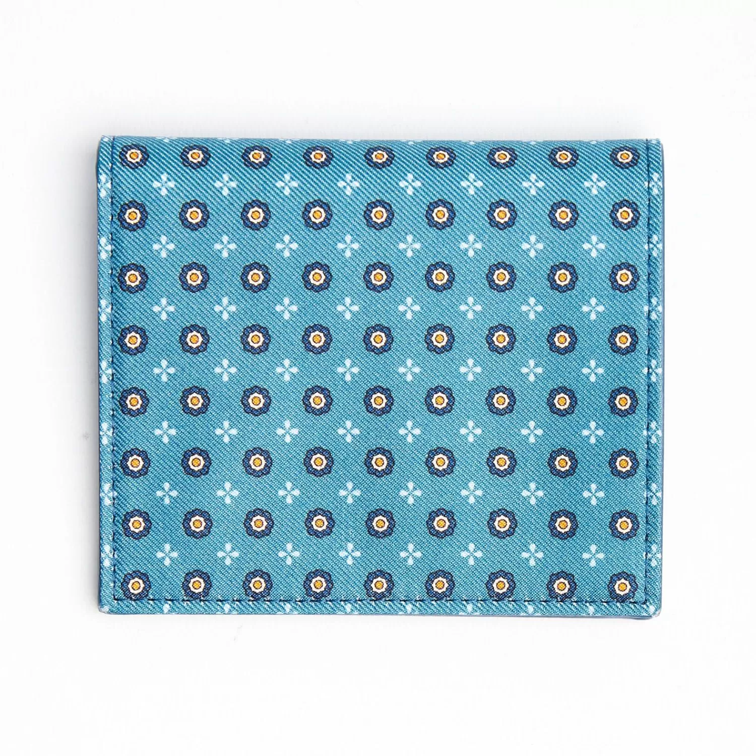 Mid Blue Small Wallet In Silk And Leather>E.Marinella New