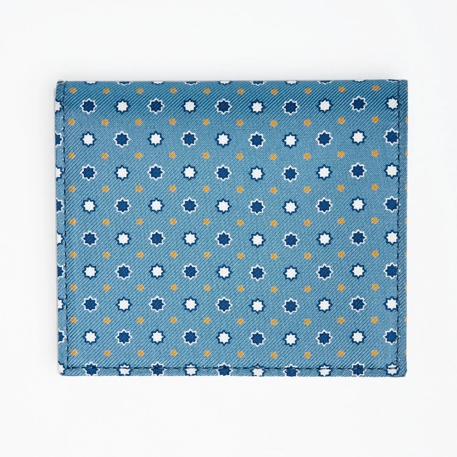 Mid Blue Small Wallet In Silk And Leather>E.Marinella Best