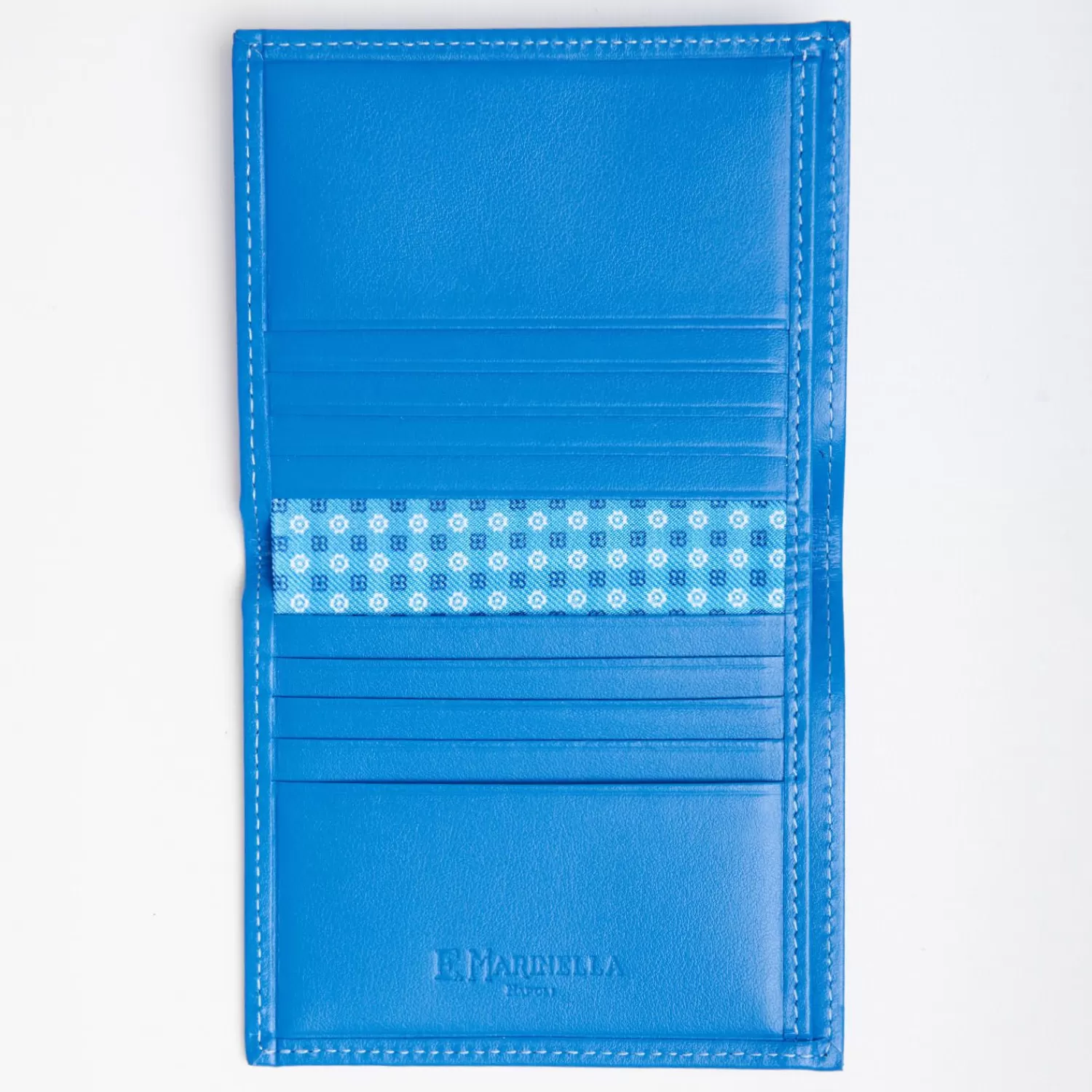 Mid Blue Small Wallet In Silk And Leather>E.Marinella Cheap