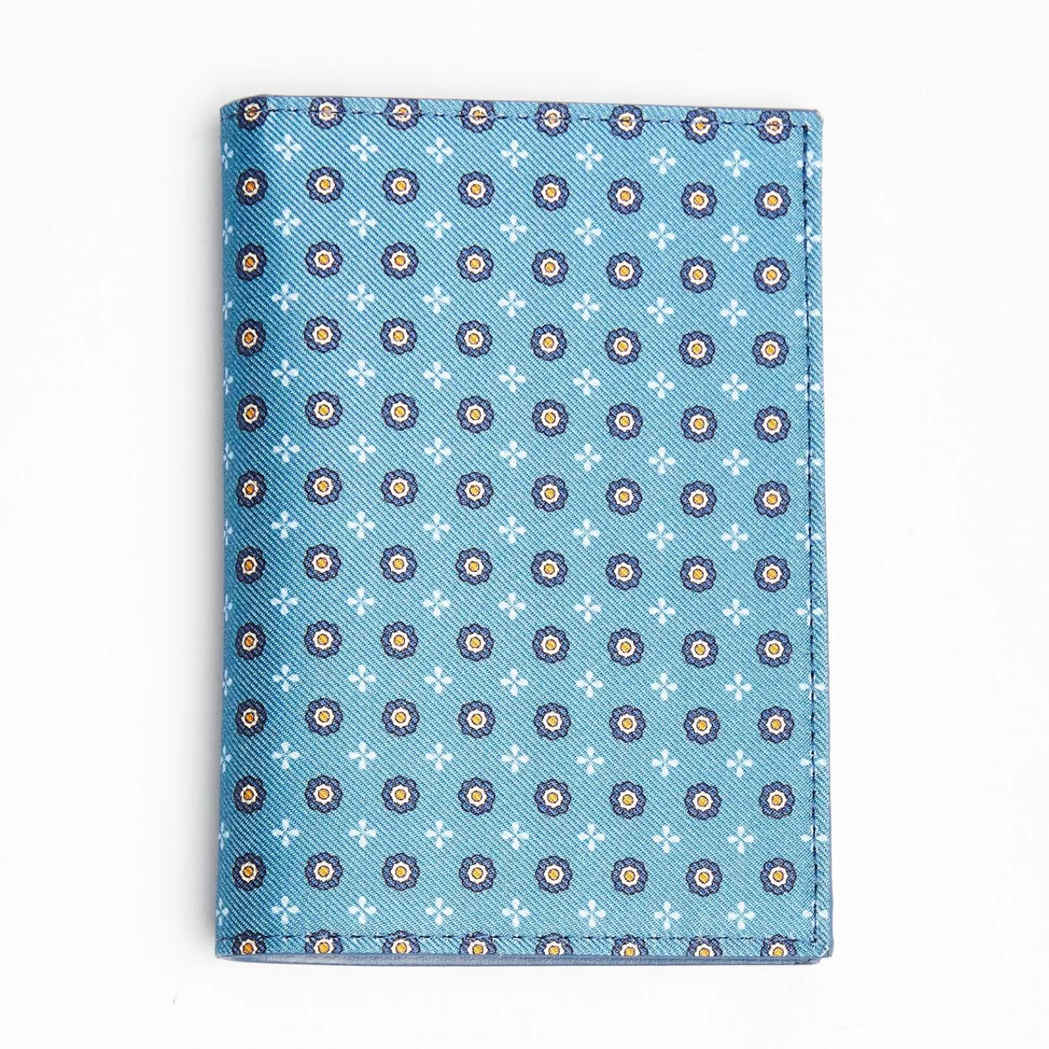 Mid Blue Vertical Wallet In Silk And Leather>E.Marinella Outlet