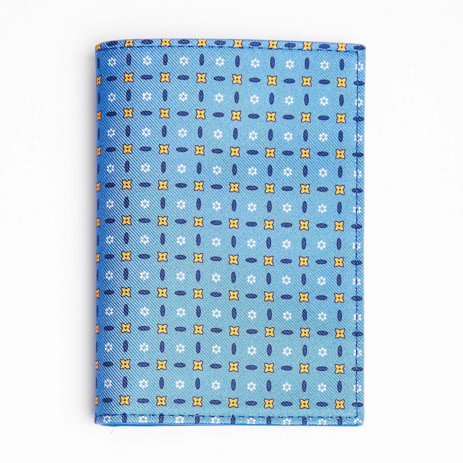 Mid Blue Vertical Wallet In Silk And Leather>E.Marinella Discount