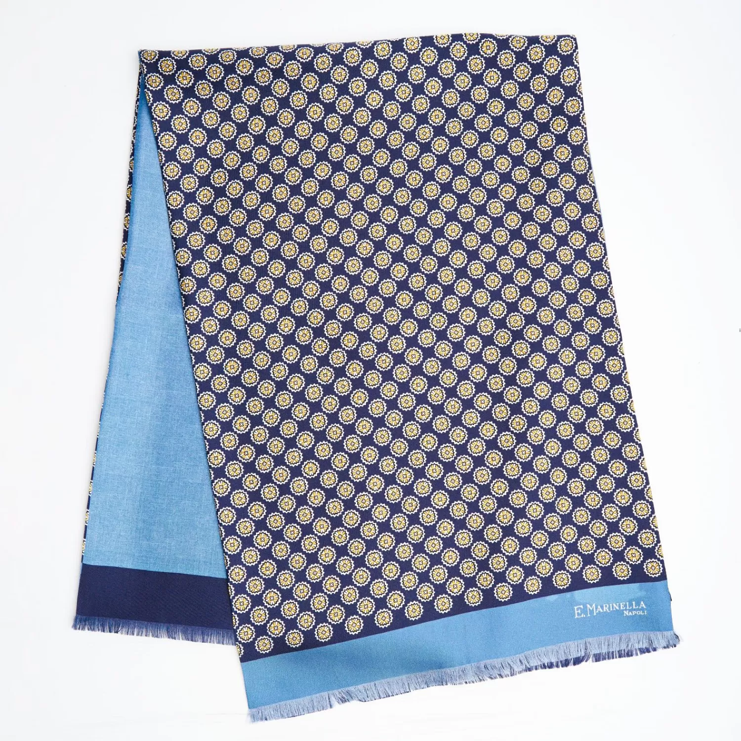 Midnight And Light Blue Double Silk Scarf>E.Marinella Outlet