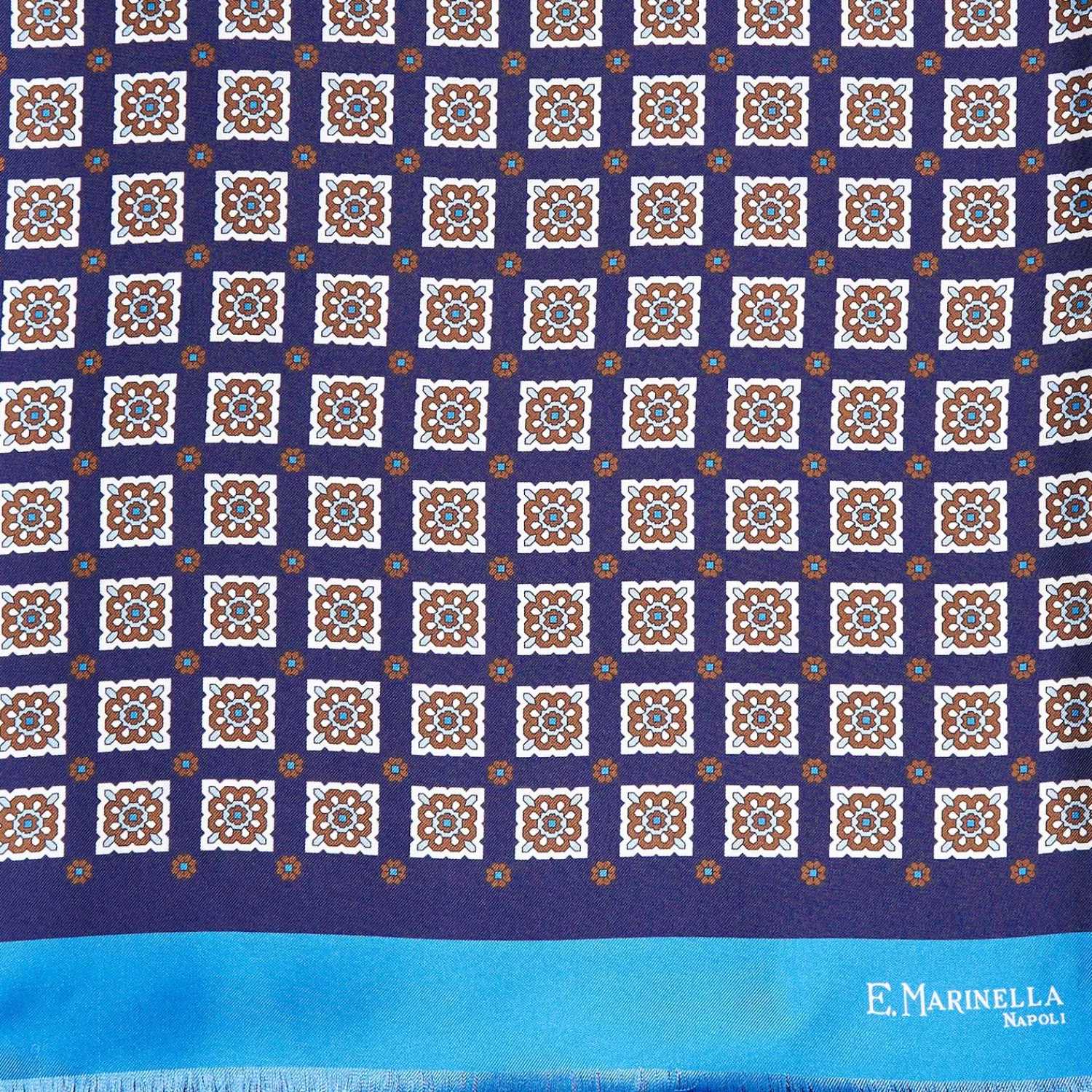 Midnight And Light Blue Double Silk Scarf>E.Marinella Outlet