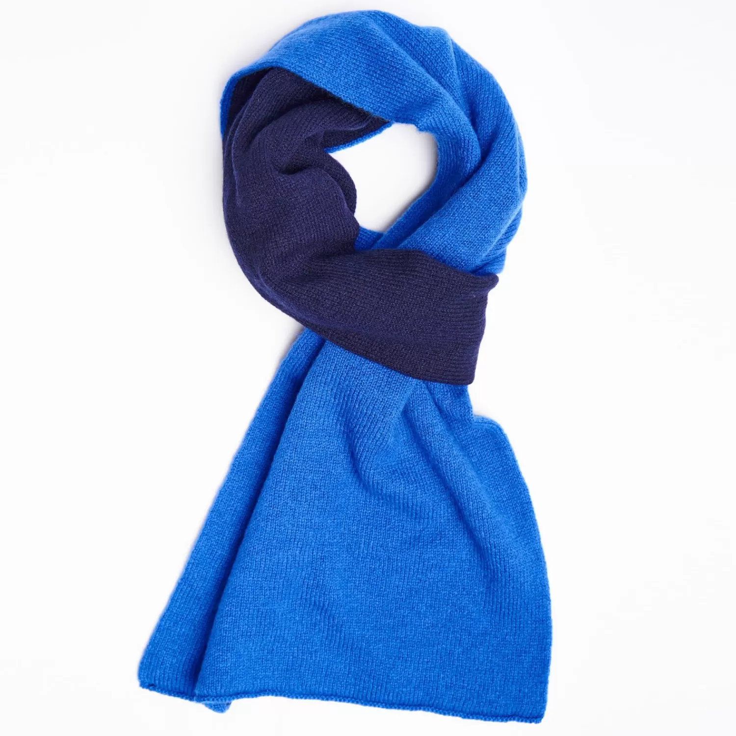 Midnight Blue And Blue Two-Tone Solid Cashmere Neck Warmer>E.Marinella Best Sale