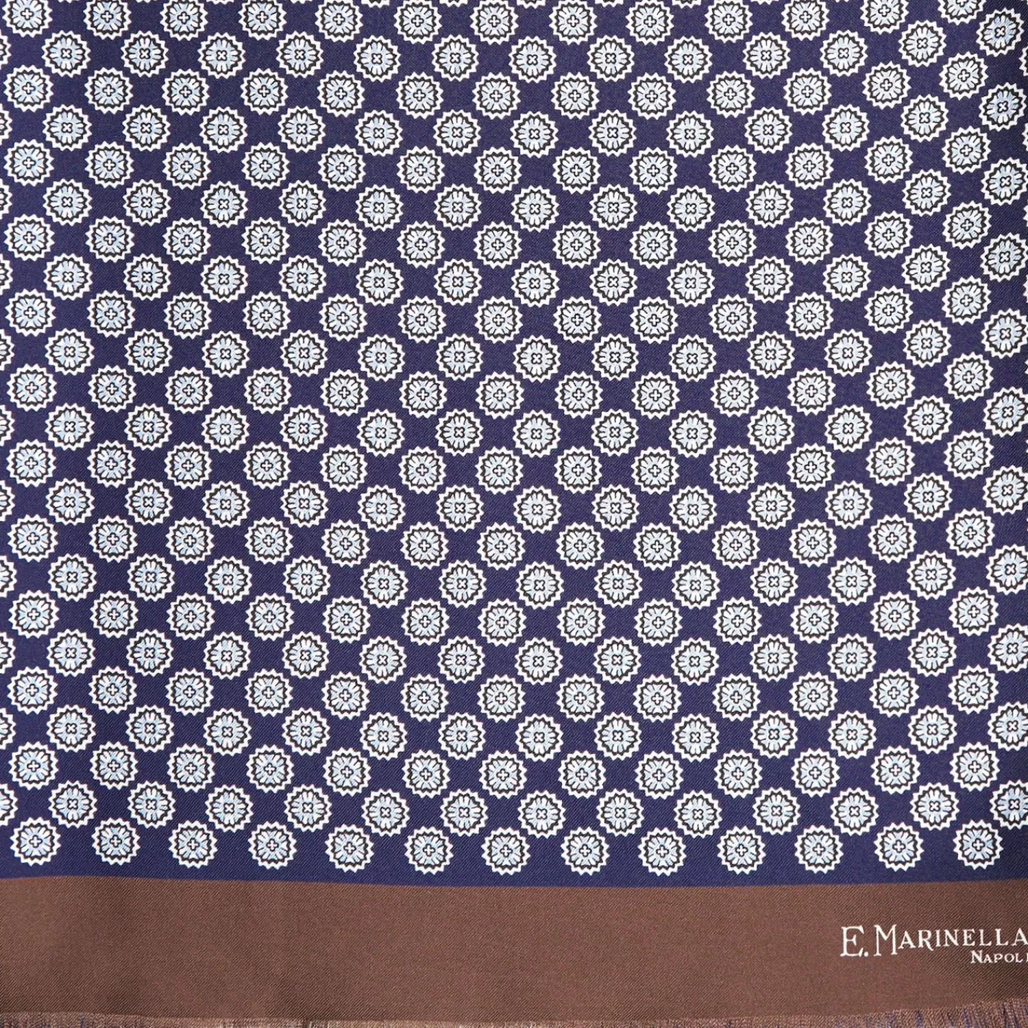 Midnight Blue And Brown Double Silk Scarf>E.Marinella Hot