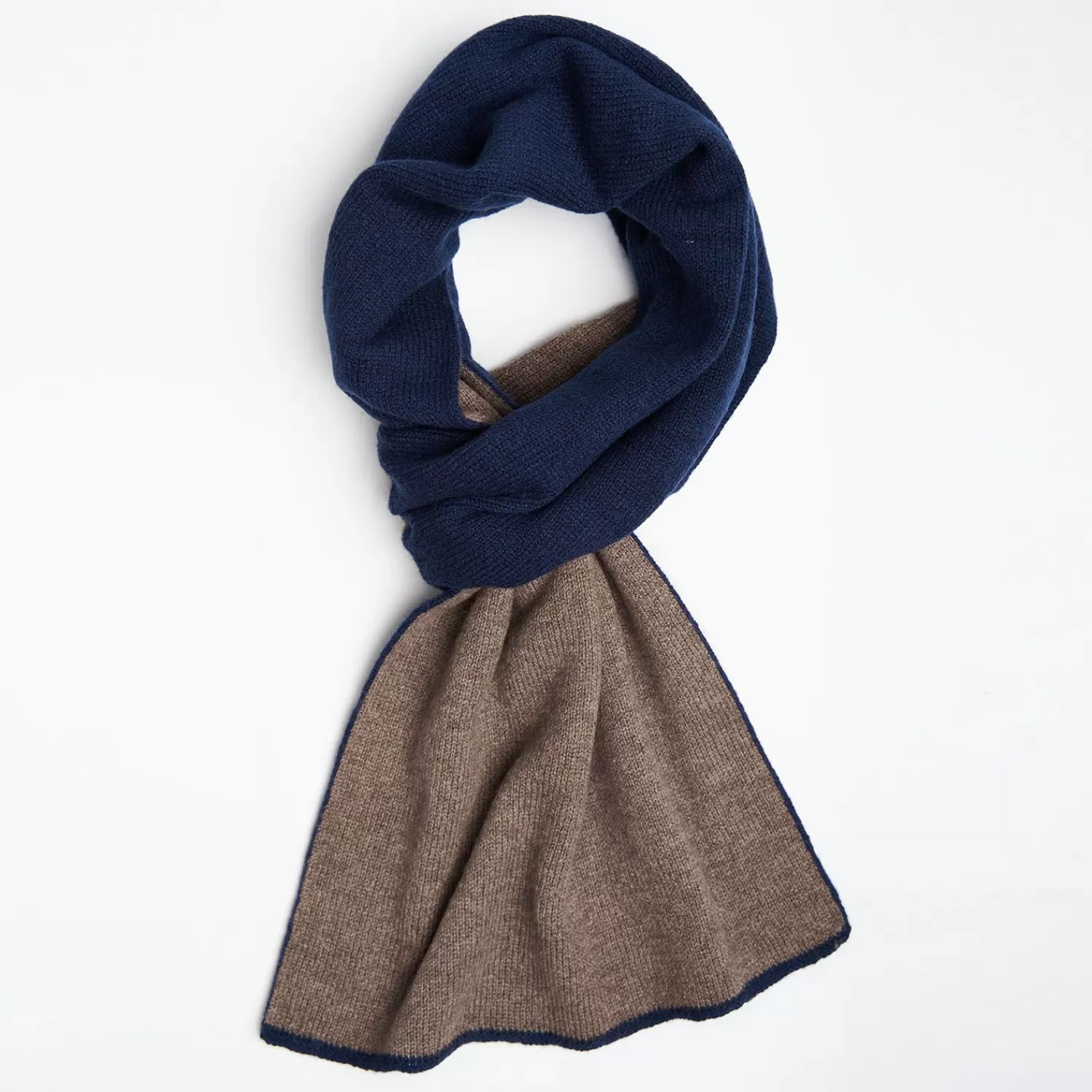 Midnight Blue And Dark Brown Two-Tone Solid Cashmere Neck Warmer>E.Marinella Discount