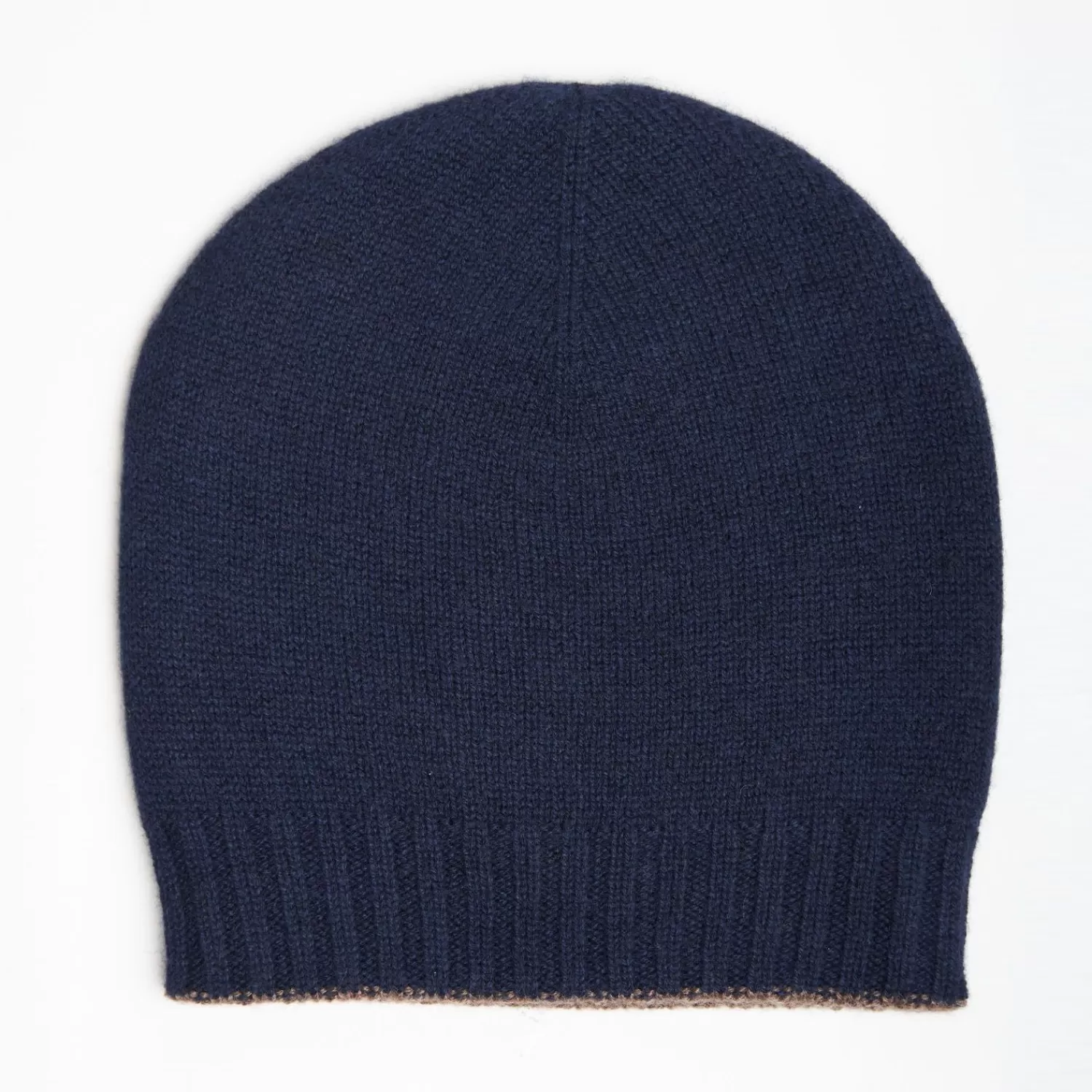 Midnight Blue And Light Brown Bicolor Cashmere Beanie>E.Marinella Flash Sale
