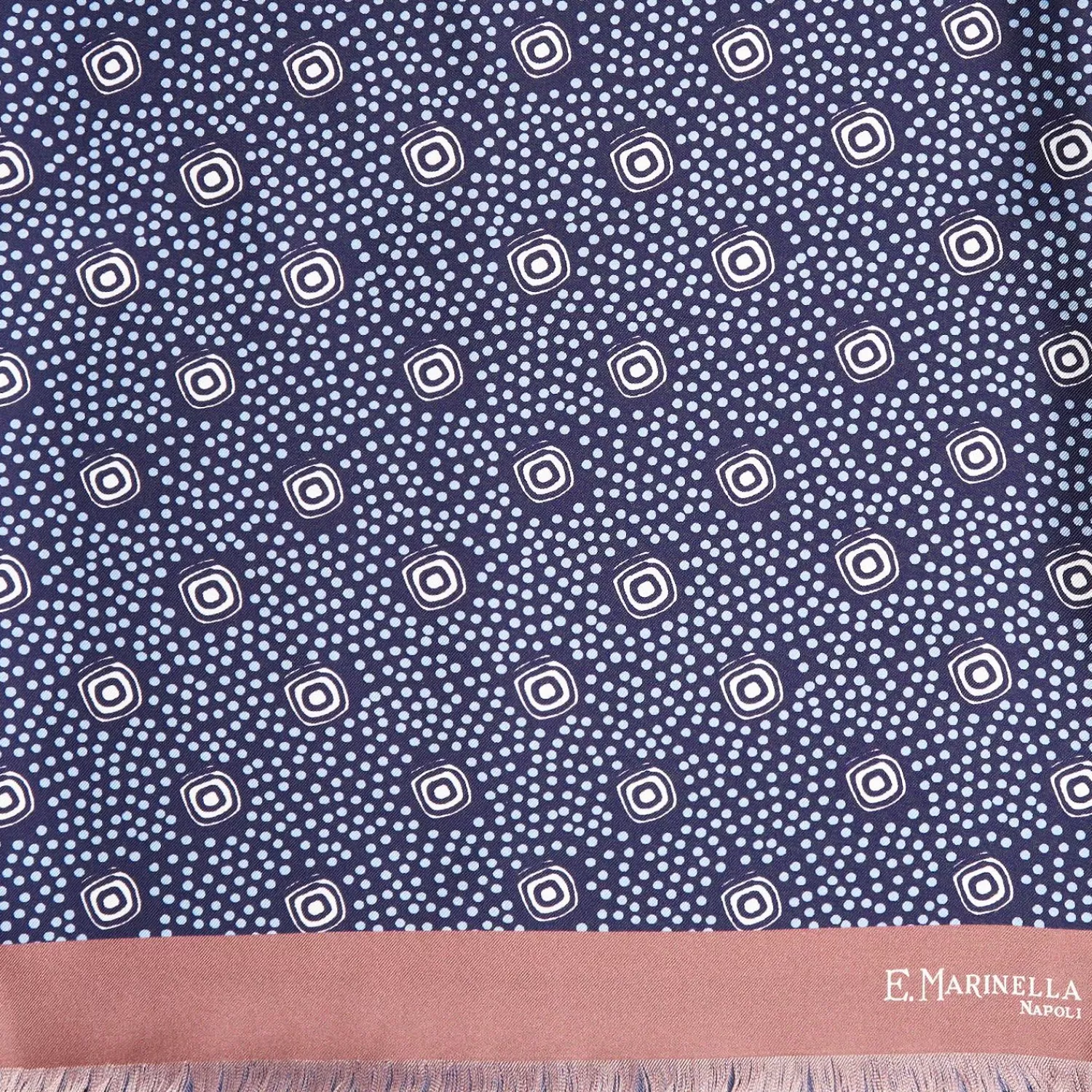 Midnight Blue And Pink Double Silk Scarf>E.Marinella Fashion