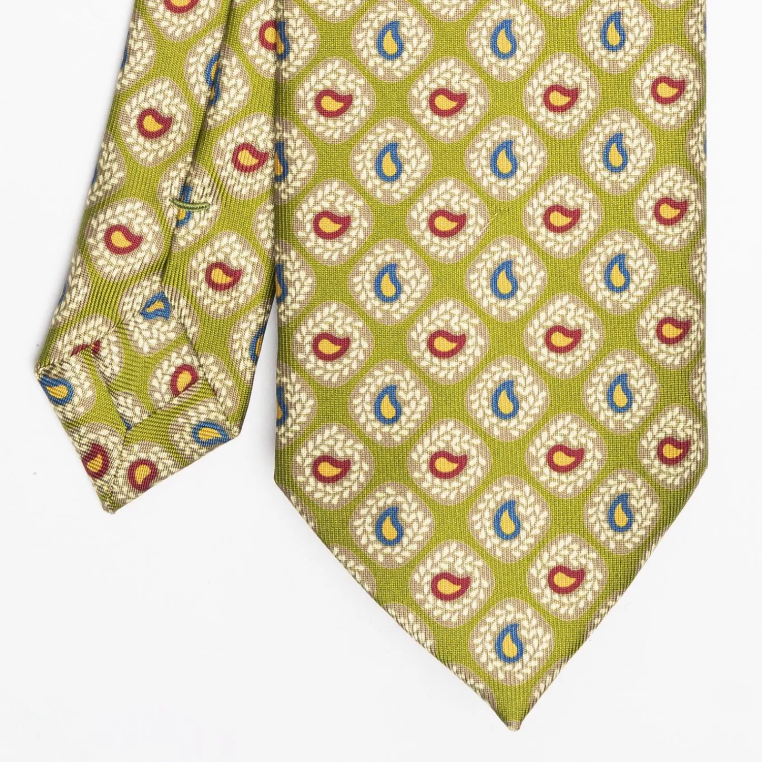 Olive Green Heritage Collection Silk Tie - Paisley Pattern>E.Marinella Outlet