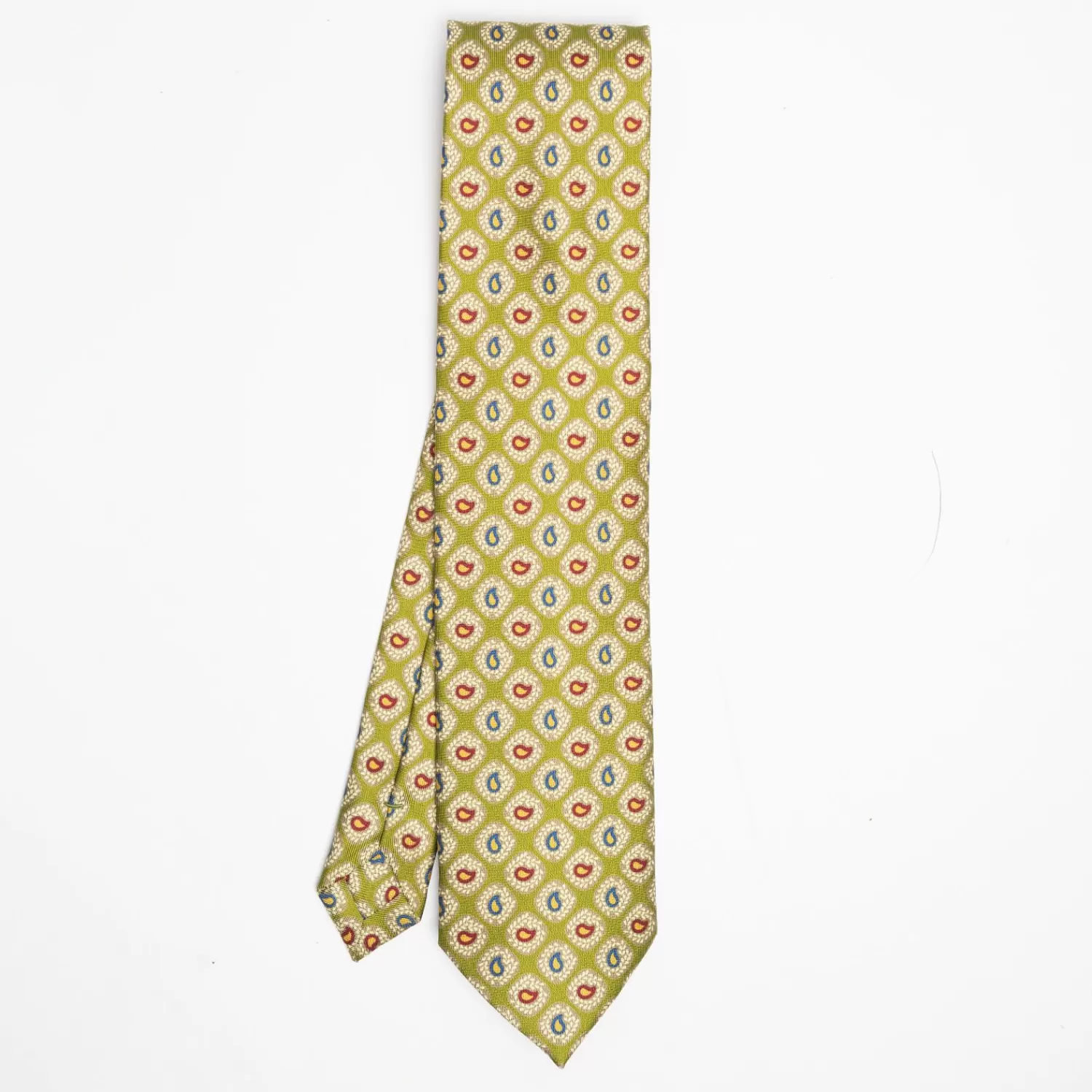 Olive Green Heritage Collection Silk Tie - Paisley Pattern>E.Marinella Outlet