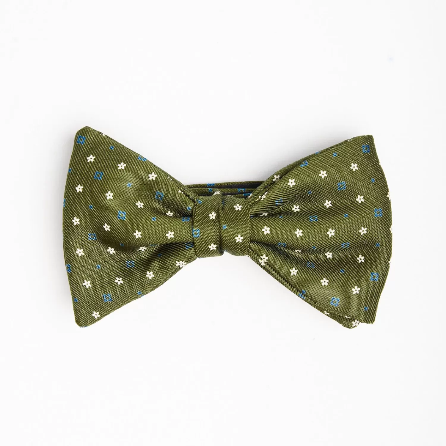 Olive Green Pre-Knotted Bowtie - Small Flower Pattern>E.Marinella Cheap