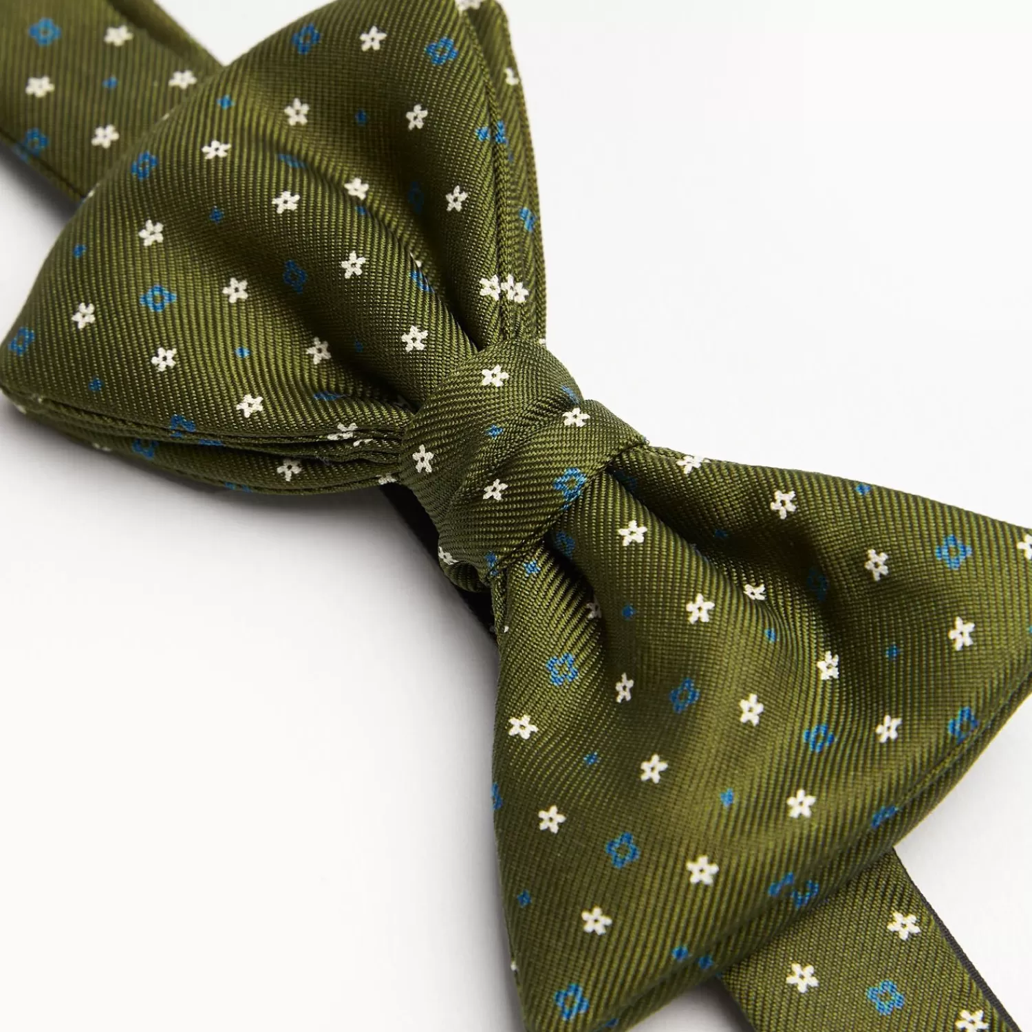 Olive Green Pre-Knotted Bowtie - Small Flower Pattern>E.Marinella Cheap