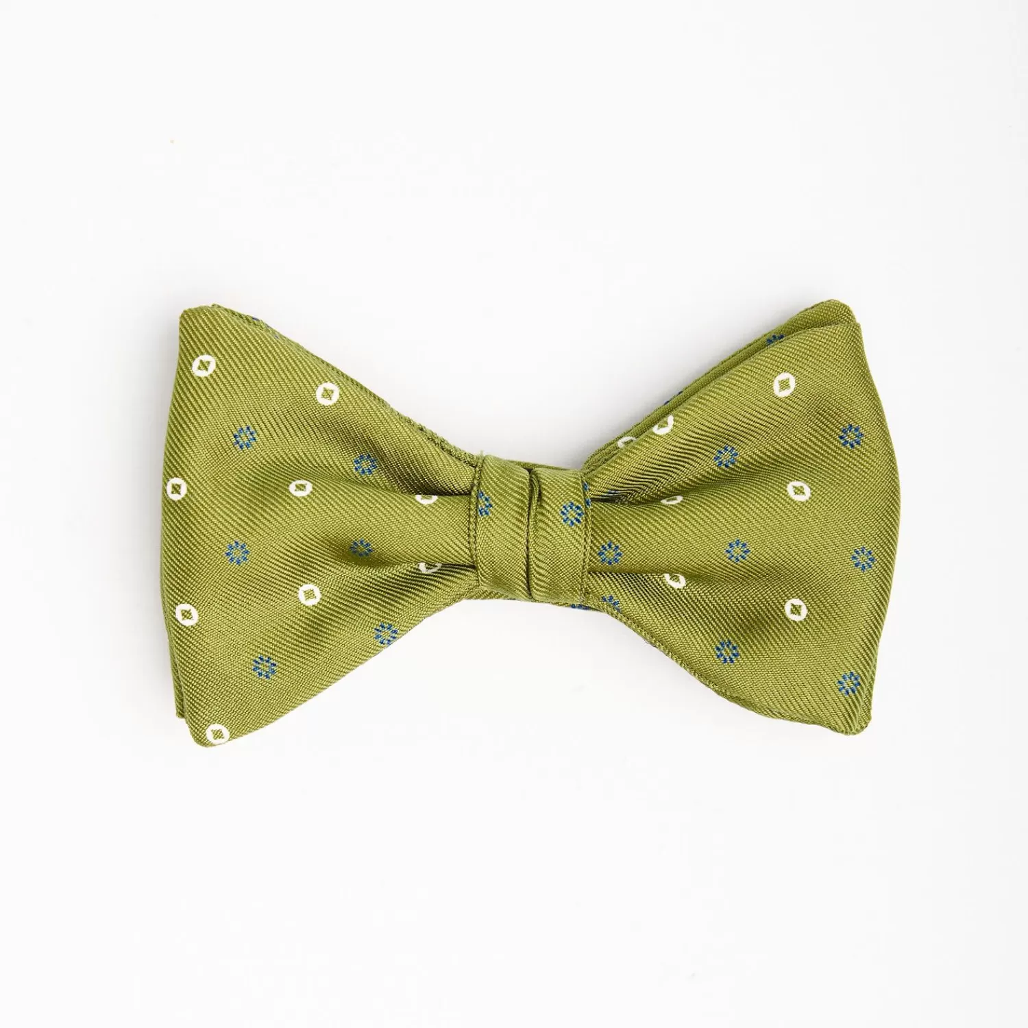 Olive Green Pre-Knotted Bowtie - Small Geometric Pattern>E.Marinella Flash Sale
