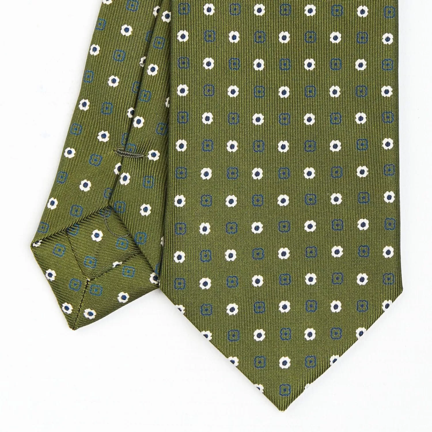 Olive Green Sartorial 7 Cm Tie - Small Flower Pattern>E.Marinella Discount
