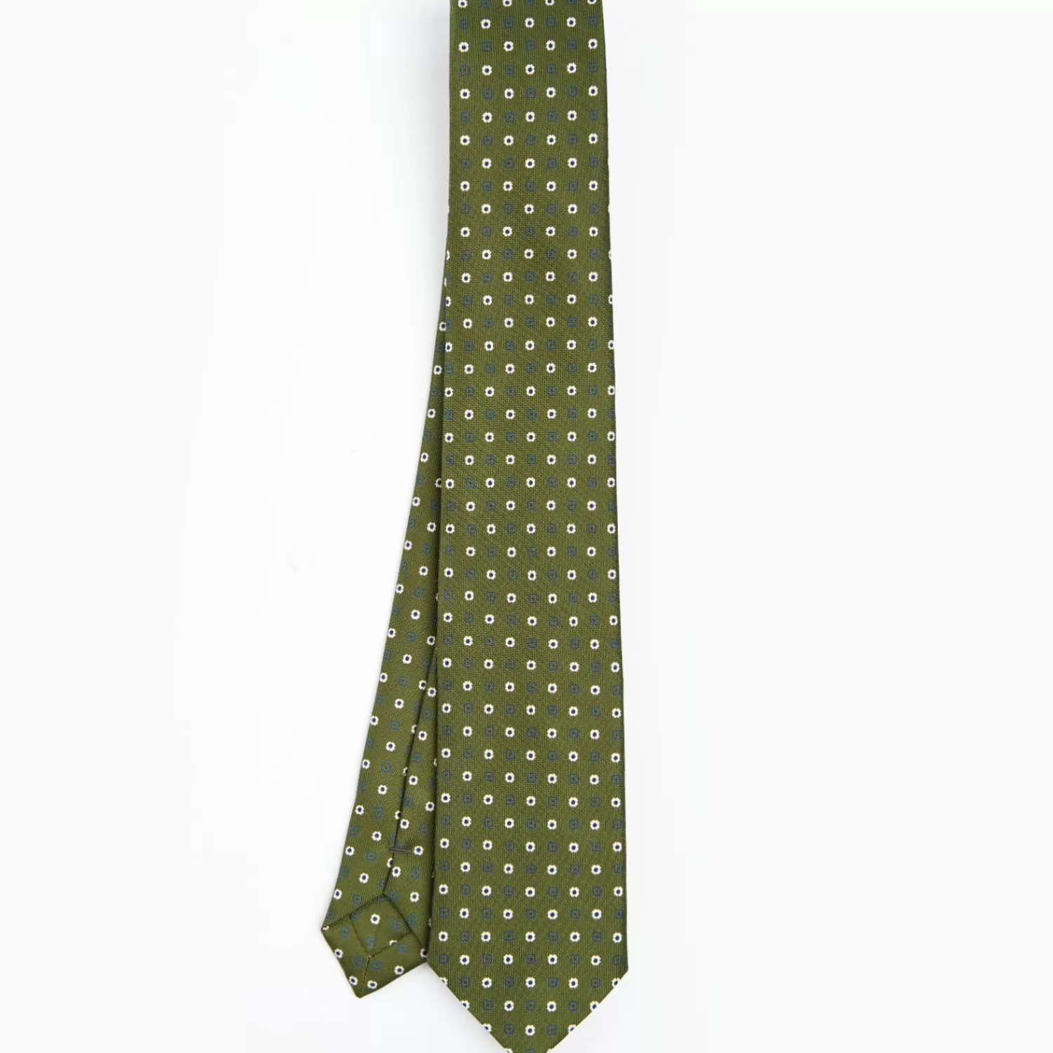 Olive Green Sartorial 7 Cm Tie - Small Flower Pattern>E.Marinella Discount