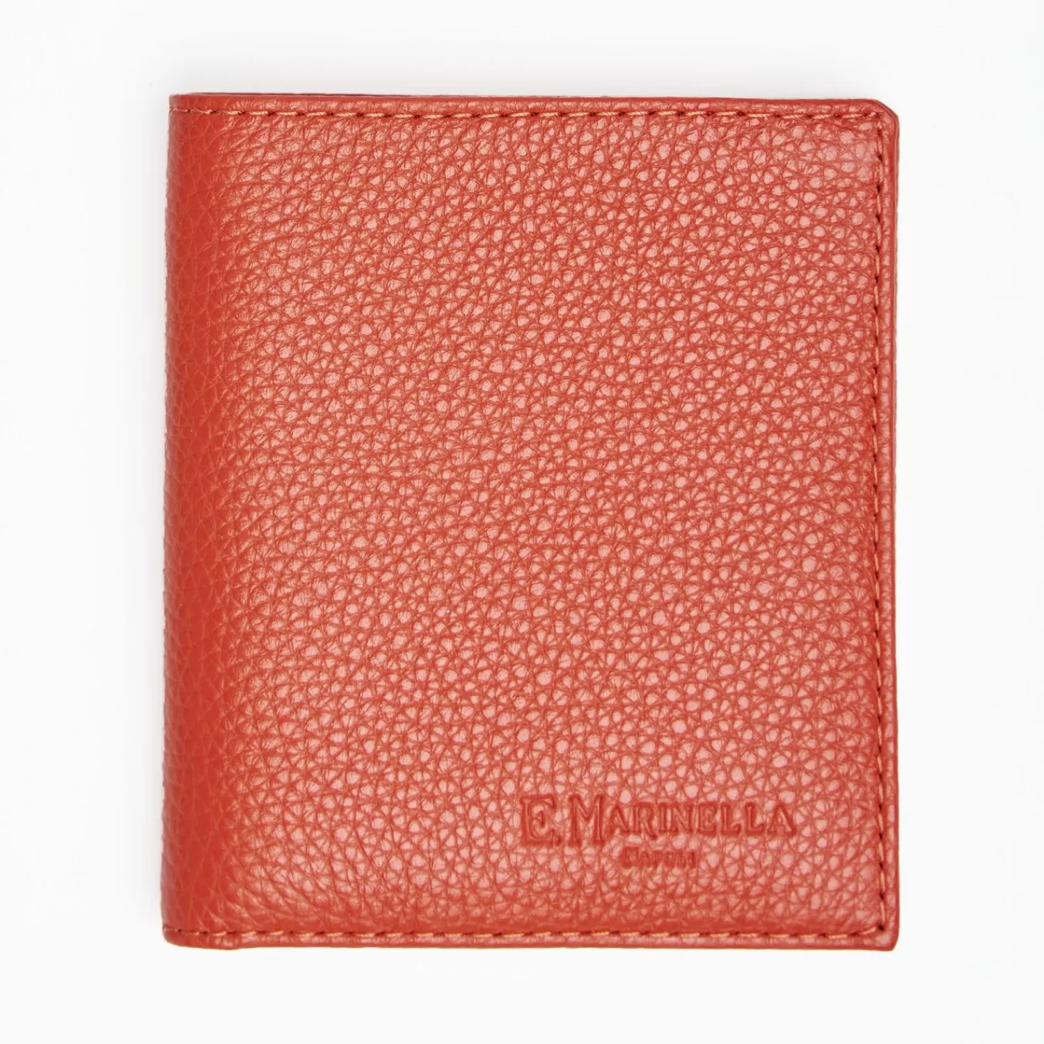Orange Hammered Leather Small Wallet>E.Marinella Clearance