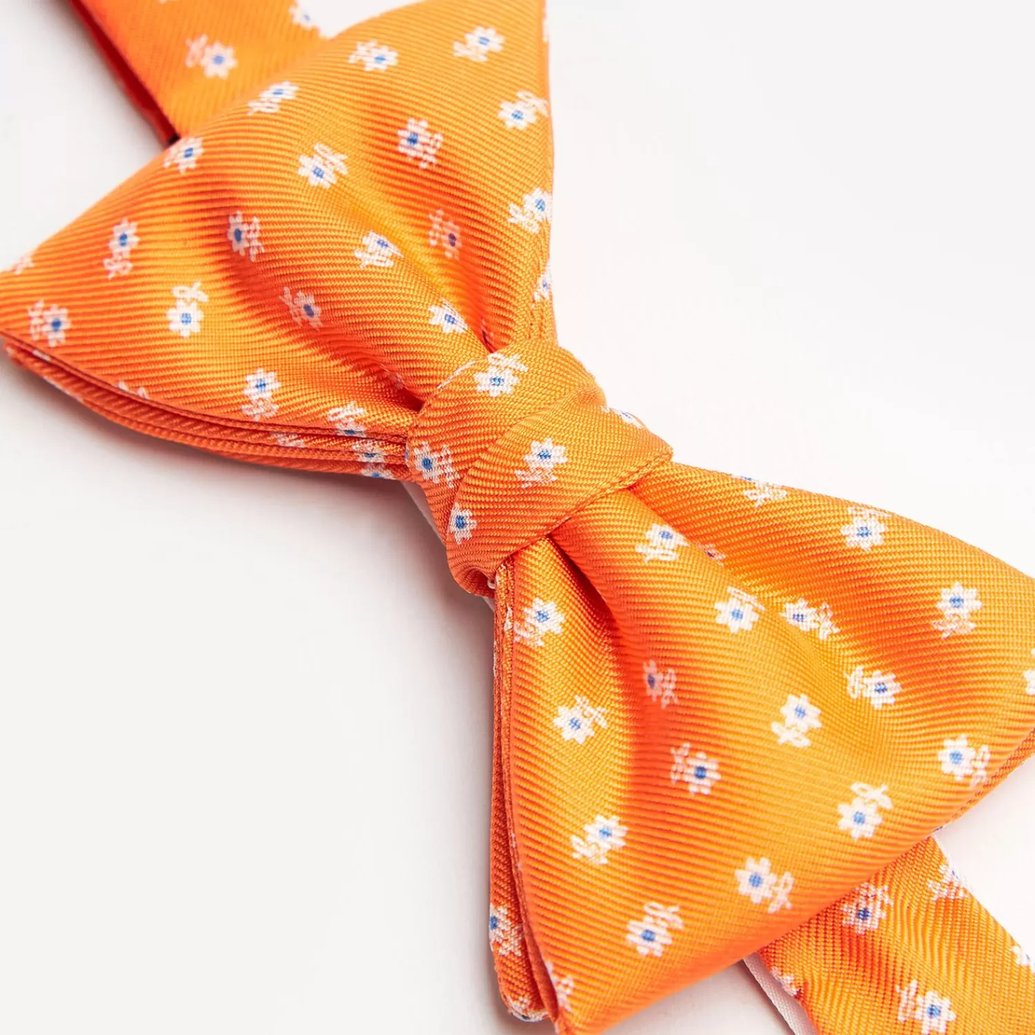 Orange Pre-Knotted Bowtie - Small Flower Pattern>E.Marinella Fashion