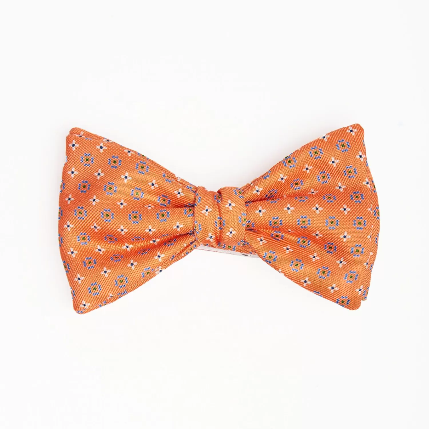 Orange Pre-Knotted Silk Bowtie - Small Flower Pattern>E.Marinella Sale