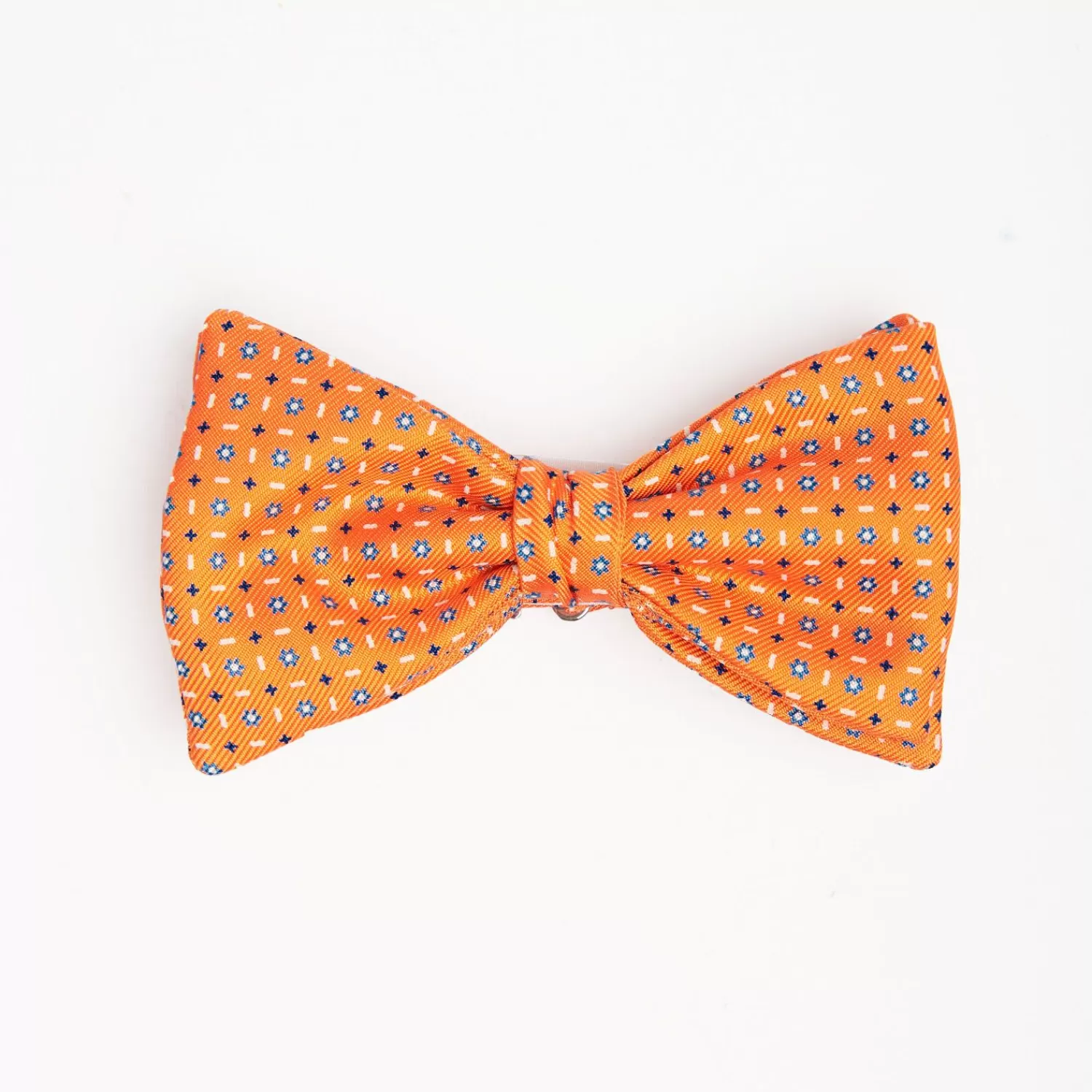 Orange Pre-Knotted Silk Bowtie - Small Flower Pattern>E.Marinella Clearance