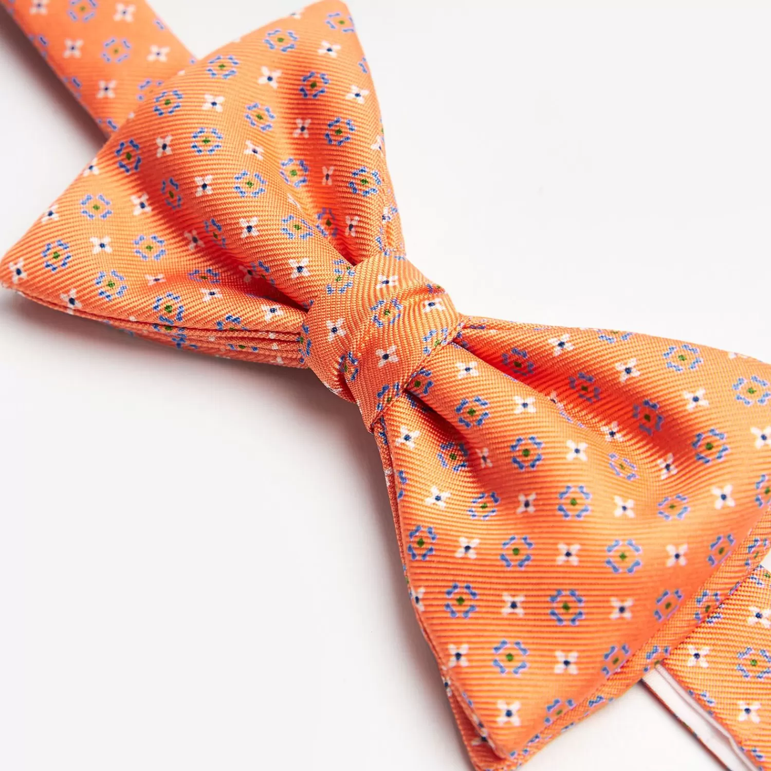 Orange Pre-Knotted Silk Bowtie - Small Flower Pattern>E.Marinella Sale