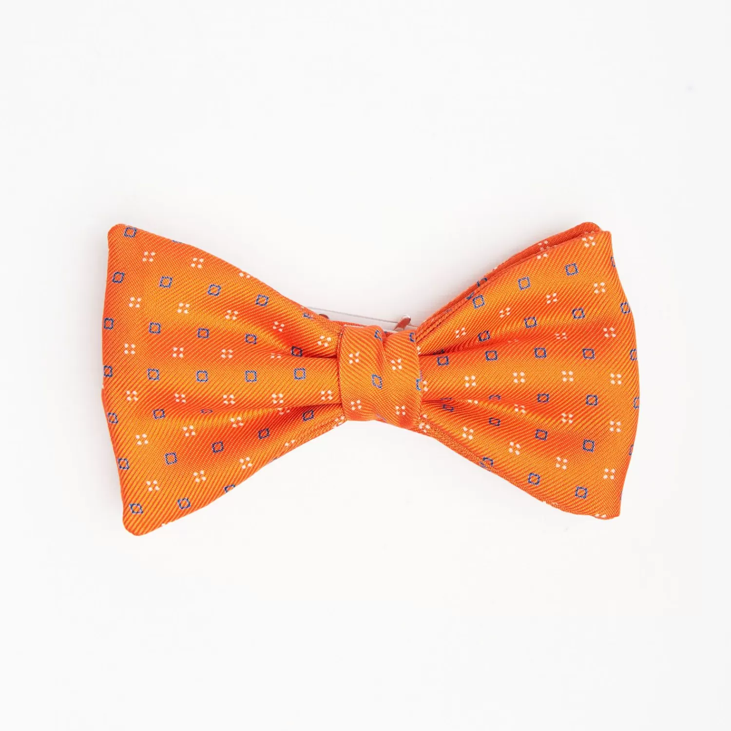 Orange Pre-Knotted Silk Bowtie - Small Geometric Pattern>E.Marinella Best Sale