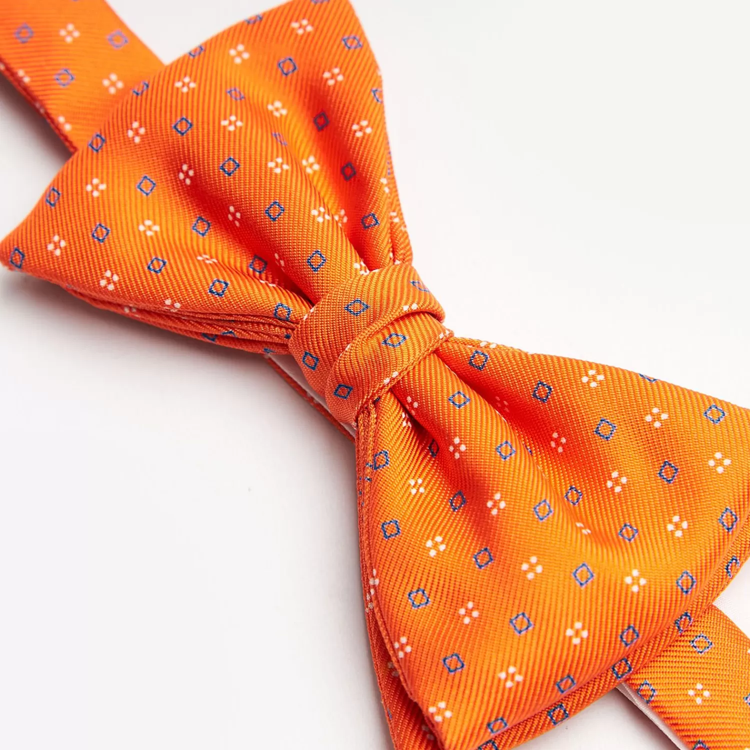 Orange Pre-Knotted Silk Bowtie - Small Geometric Pattern>E.Marinella Best Sale