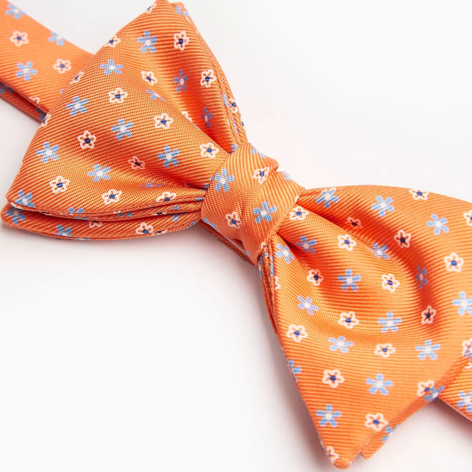 Orange Pre-Knotted Silk Bowtie Small Flower Pattern>E.Marinella Hot