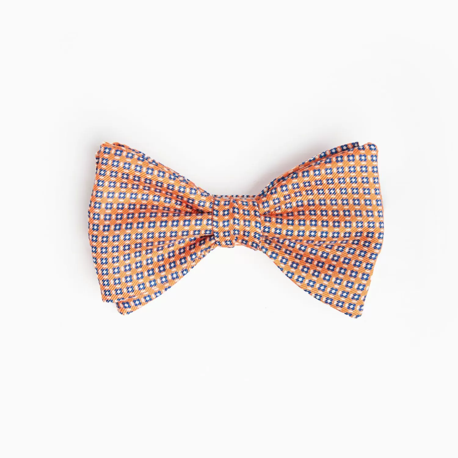 Orange Pre-Knotted Silk Bowtie Small Geometric Pattern>E.Marinella Hot