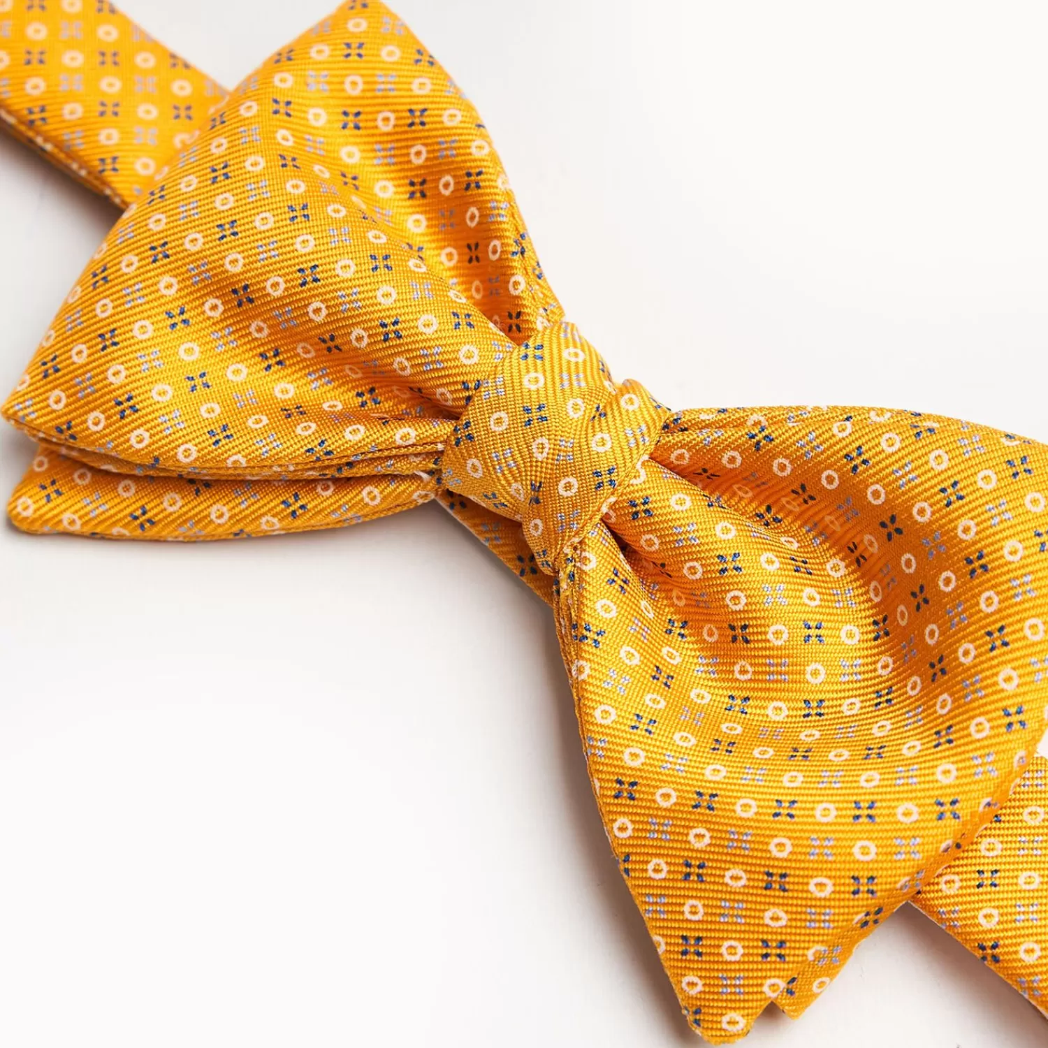 Orange Pre-Knotted Silk Bowtie Small Geometric Pattern>E.Marinella Online