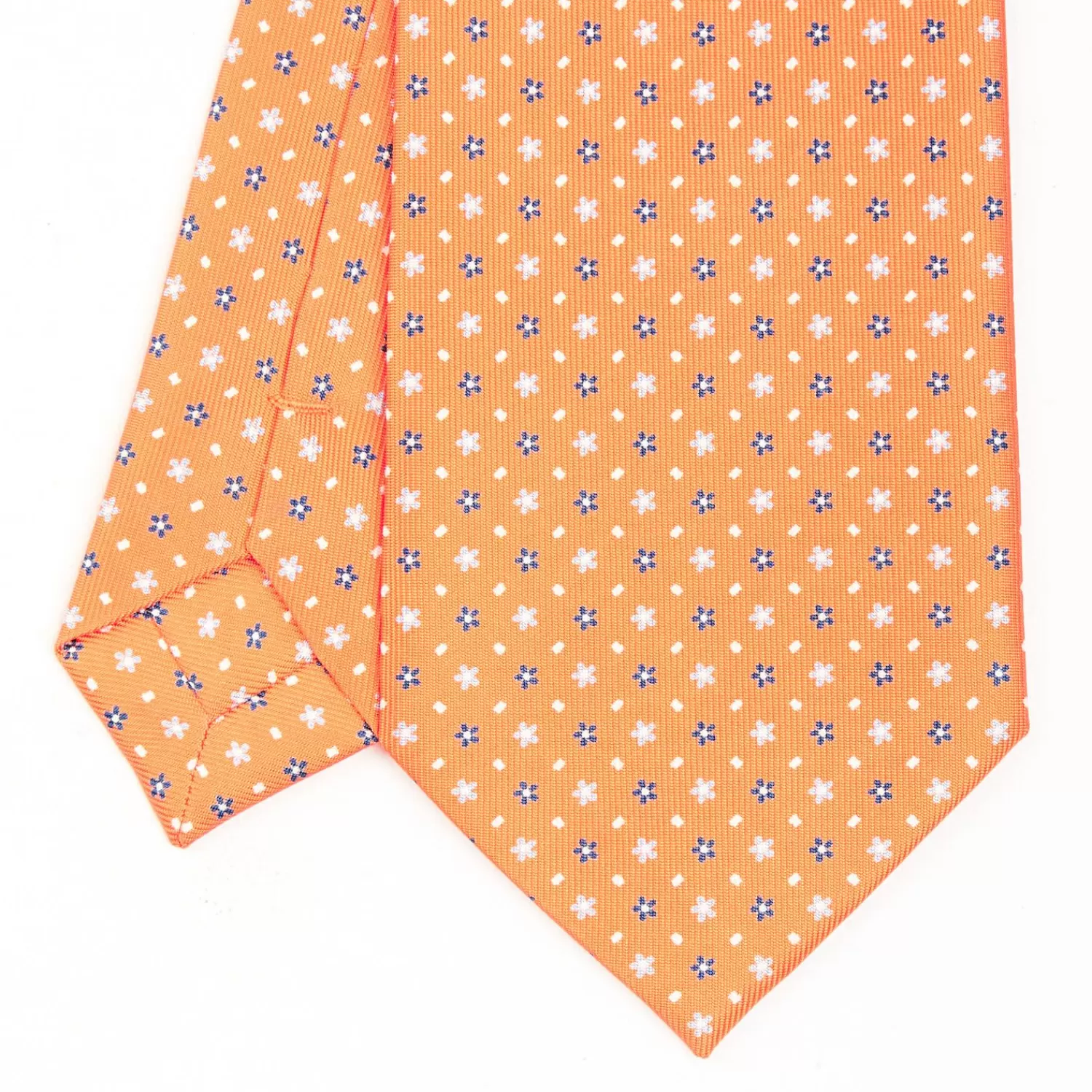 Orange Sartorial Classic Silk Tie - Small Flower Designs>E.Marinella Cheap