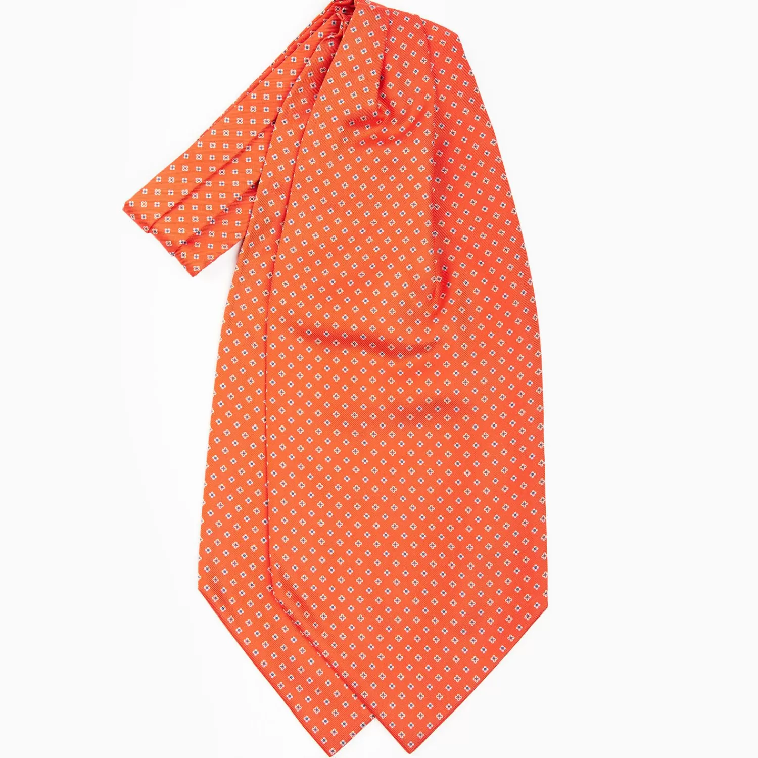 Orange Silk Ascot Tie - Small Flower Designs>E.Marinella Clearance