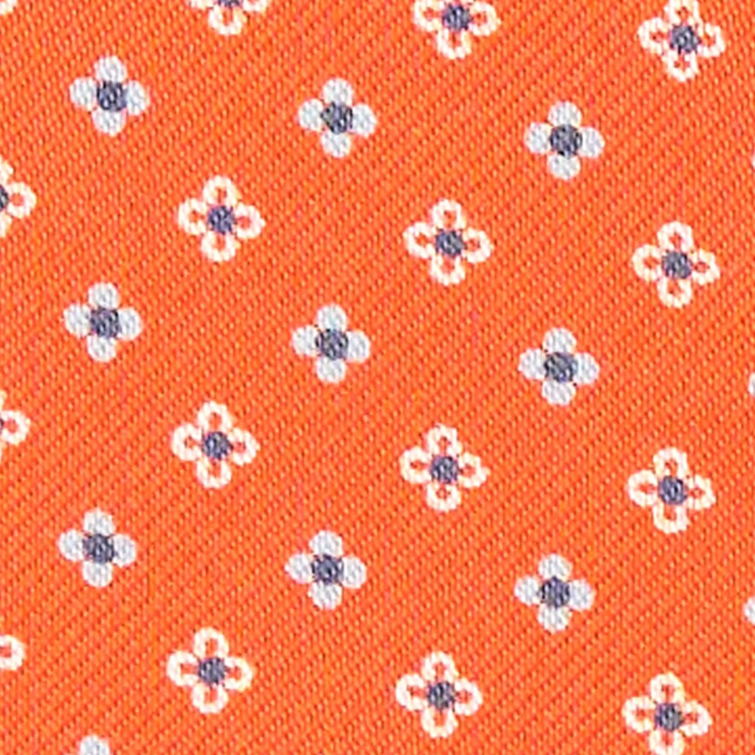 Orange Silk Ascot Tie - Small Flower Designs>E.Marinella Clearance