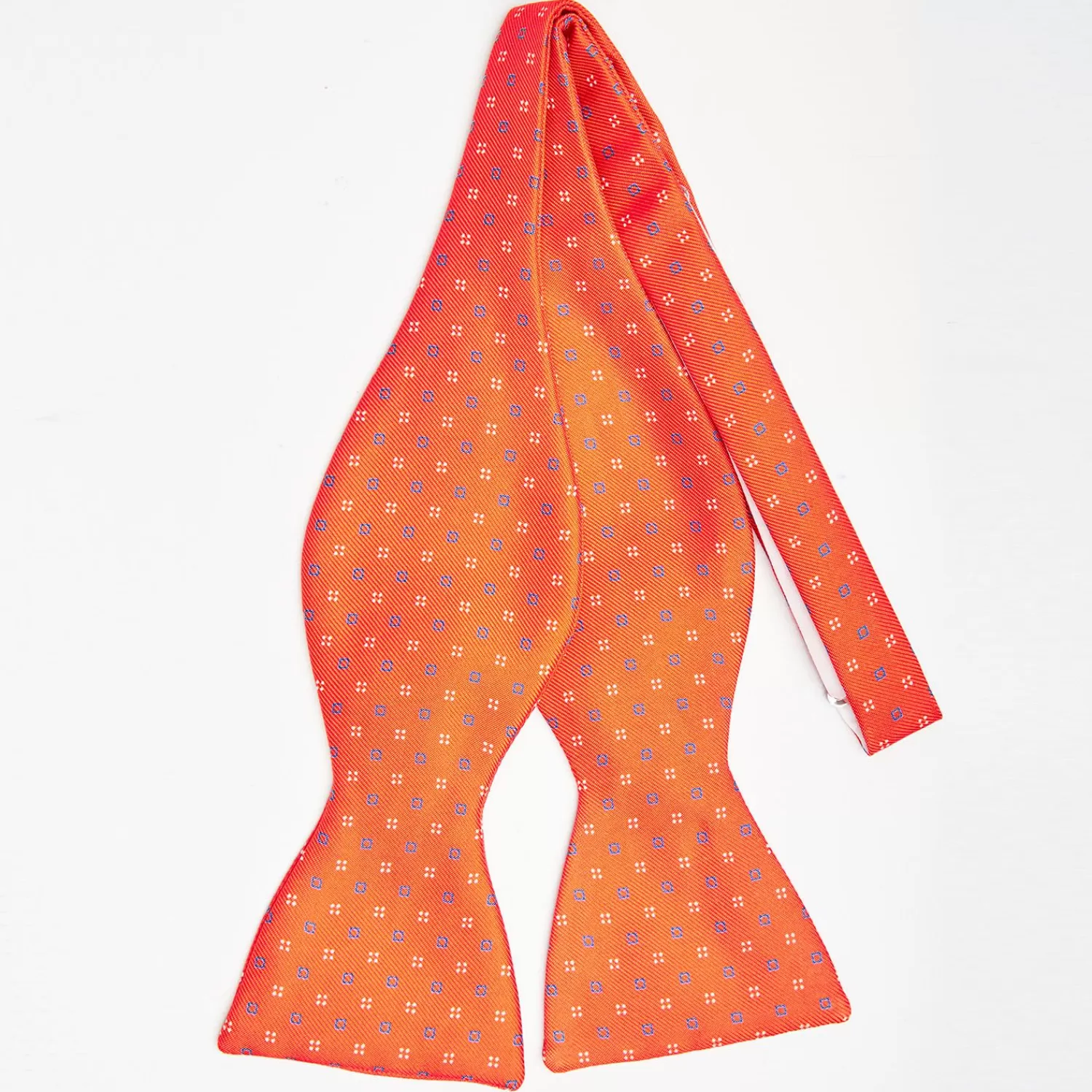 Orange Silk Bowtie To Self-Tie - Small Flower Pattern>E.Marinella Flash Sale