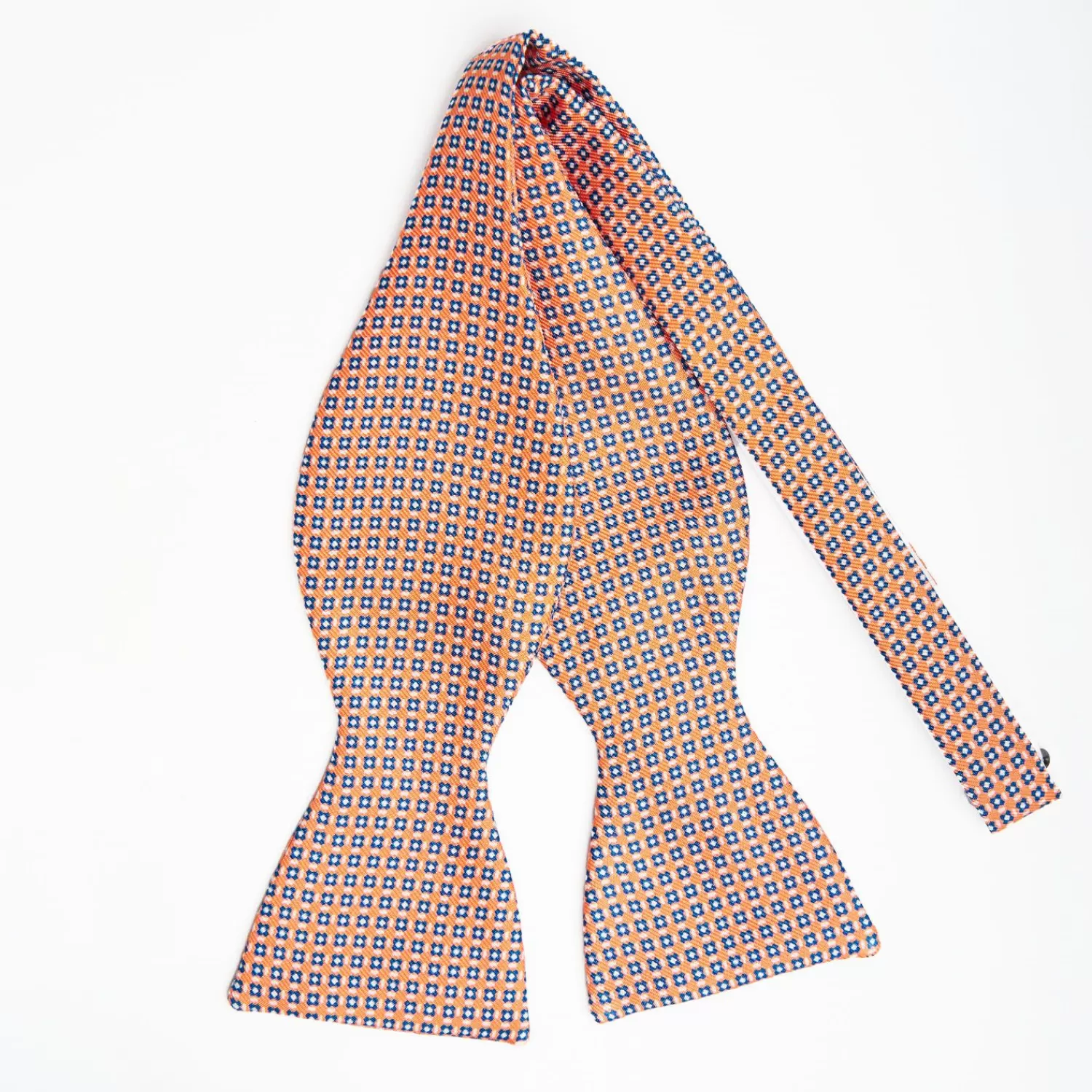 Orange Silk Bowtie To Self-Tie - Small Flower Pattern>E.Marinella Best Sale