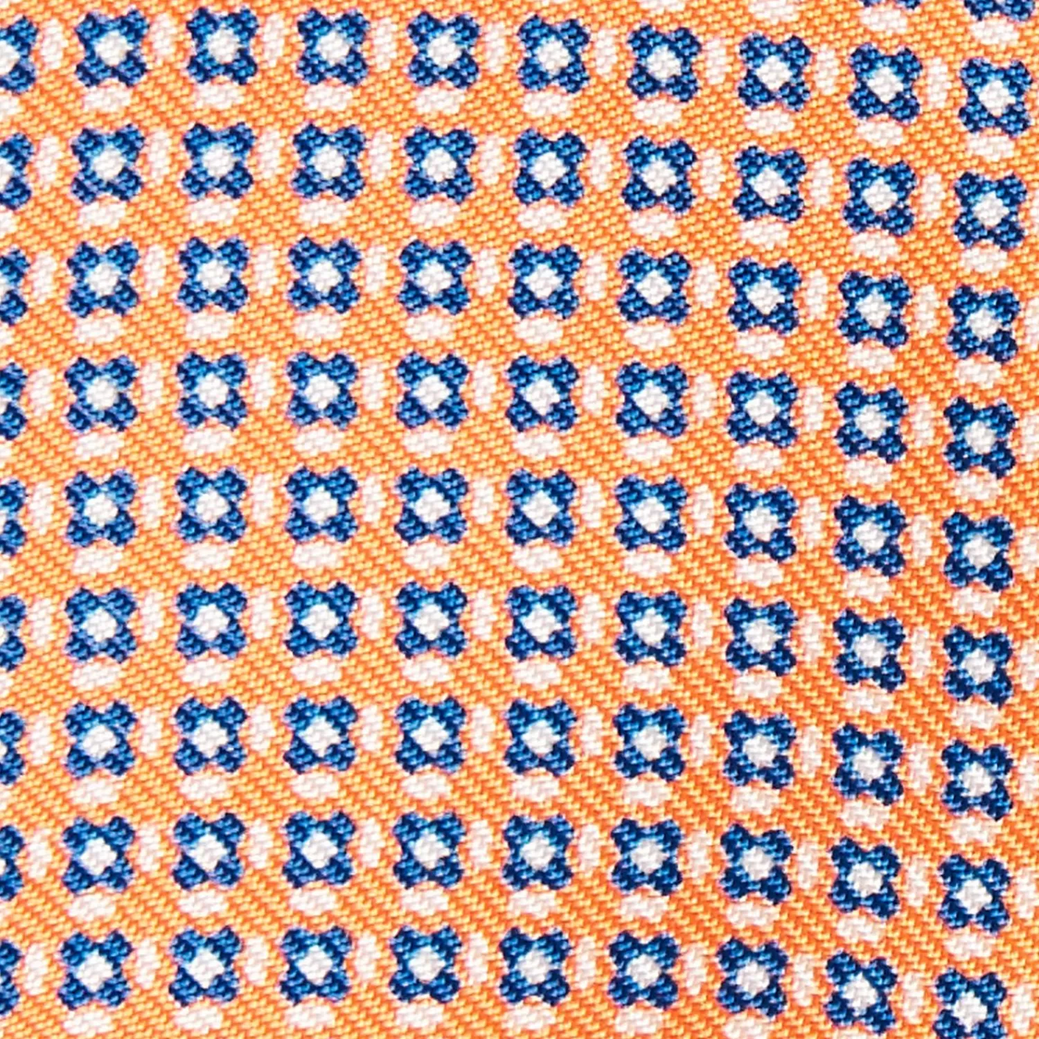 Orange Silk Bowtie To Self-Tie - Small Flower Pattern>E.Marinella Best Sale