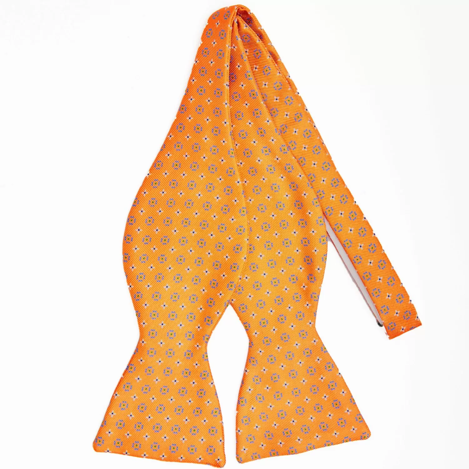 Orange Silk Bowtie To Self-Tie Small Flower Pattern>E.Marinella Shop