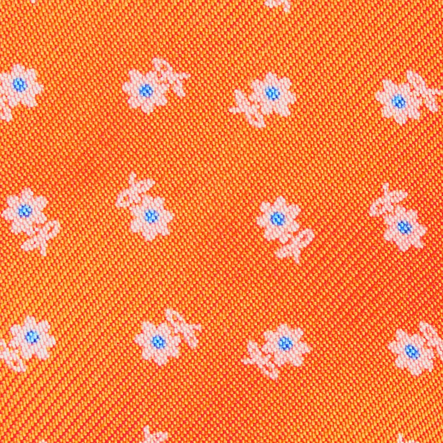 Orange Silk Bowtie To Self-Tie Small Flower Pattern>E.Marinella Sale