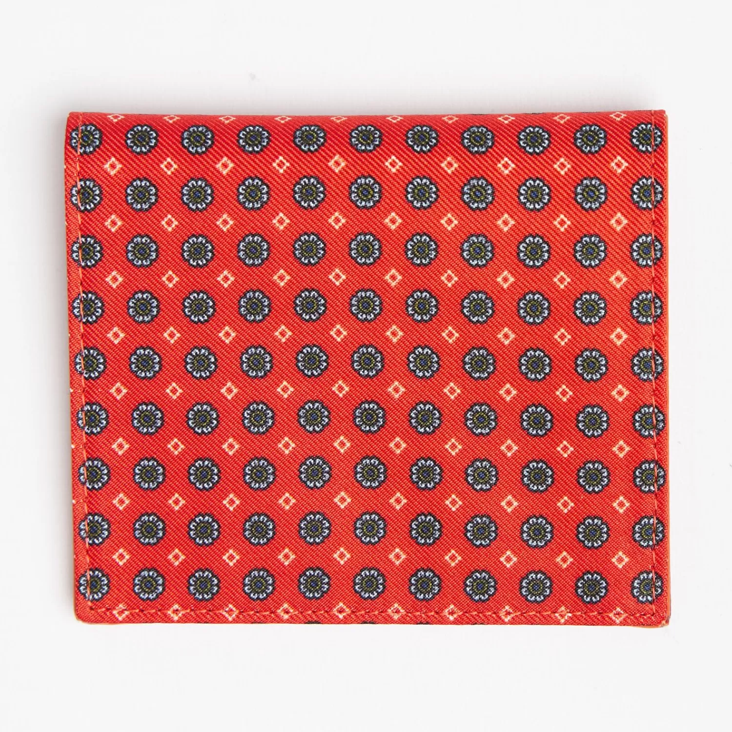 Orange Small Wallet In Silk And Leather>E.Marinella Clearance
