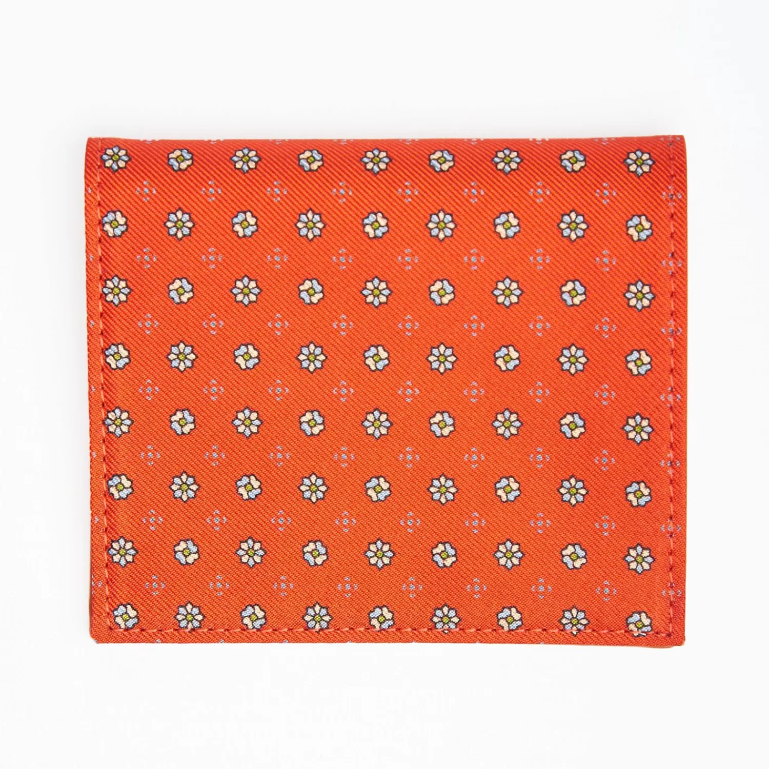Orange Small Wallet In Silk And Leather>E.Marinella Cheap