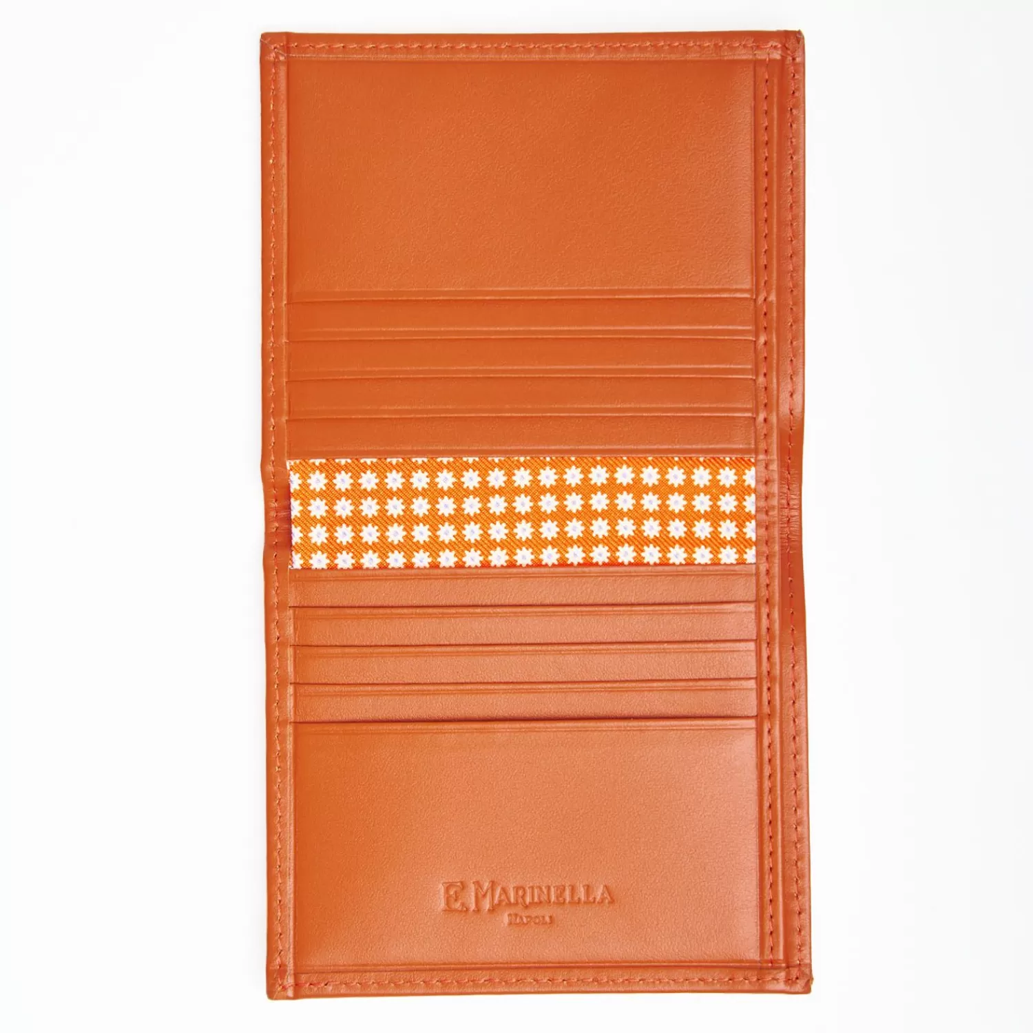 Orange Small Wallet In Silk And Leather>E.Marinella Cheap