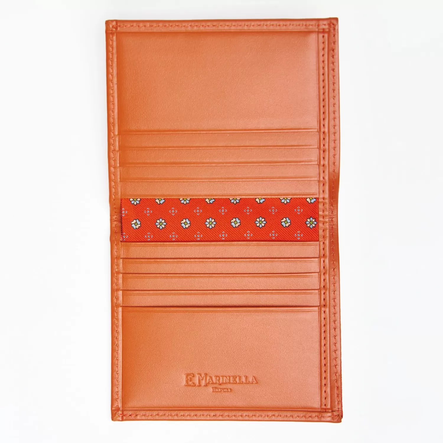 Orange Small Wallet In Silk And Leather>E.Marinella Cheap